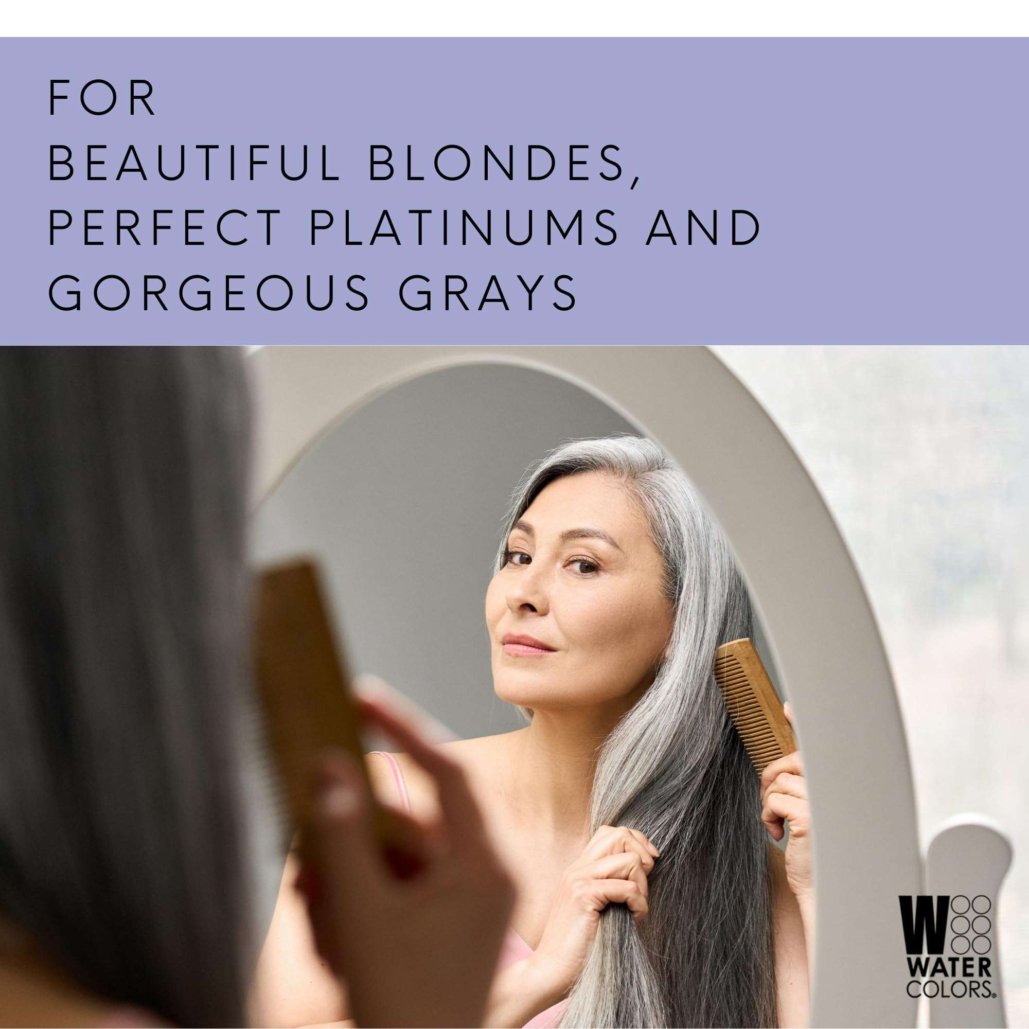 Watercolors Ice Whip Anti-Yellow Leave-In Conditioning Foam Mousse for Blonde, Platinum, Bleached, Silver, Gray, Ash & Brassy Hair - Violet Purple 6.5 oz, 3 Count 4