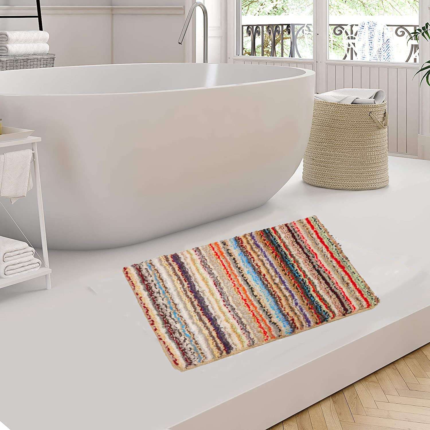 Anti-Slip Bathmat Combo Microfiber Soft, Size 40 x 60cm -Fluffy Bathroom Rugs - Suitable for Kitchen, Bedroom and Bathroom, Dry Fast Water Absorbent & Machine-Washable - Set of 4 3