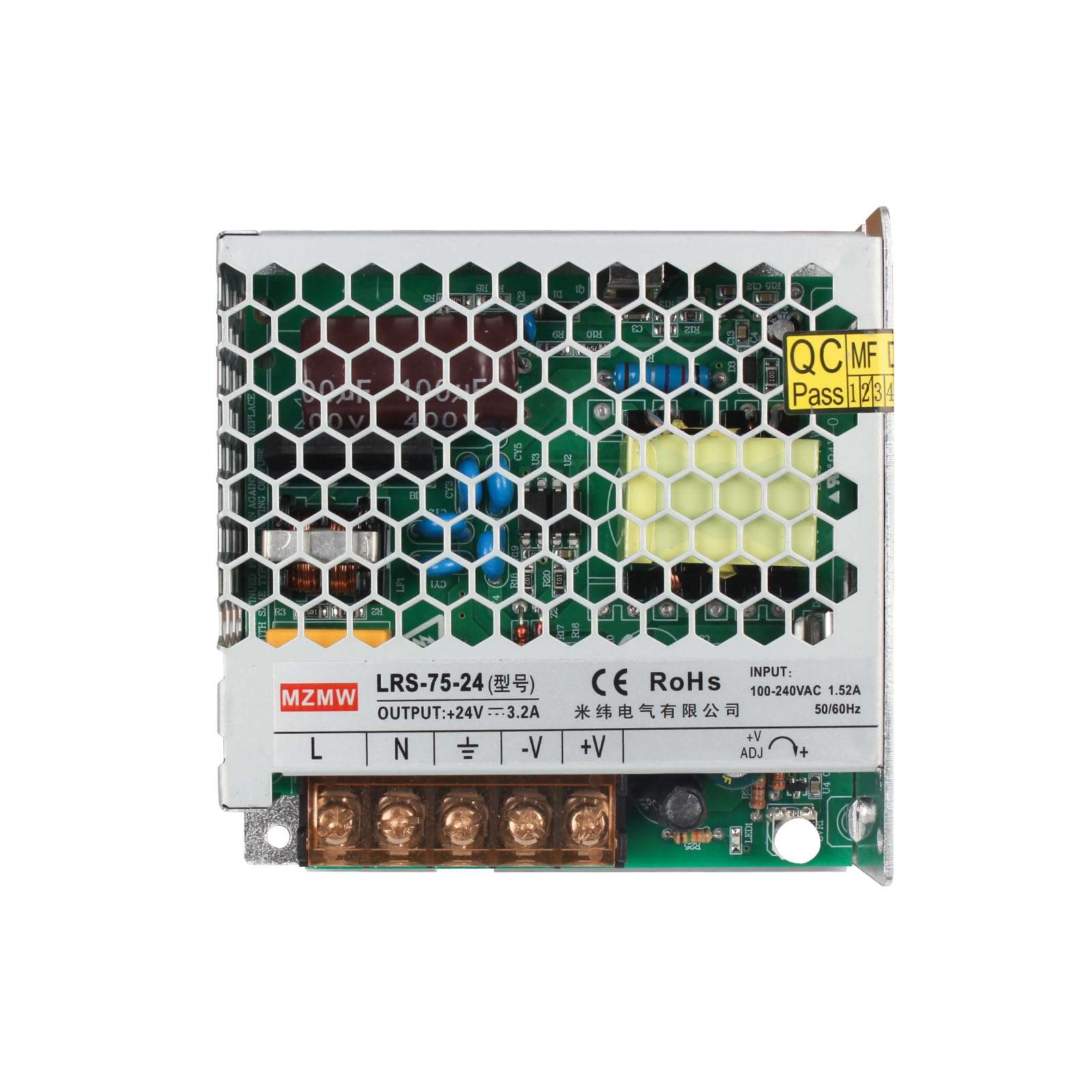 CNCTOPBAOS 75W 24V DC Switching Power Supply 3.2A,AC 100-240V to DC 24V Converter,Regulated Voltage Transformer Adapter for LED Light CCTV DDCSV3.1 V4.1 Expert Controller Servo Motor 3D Printer Robert 2