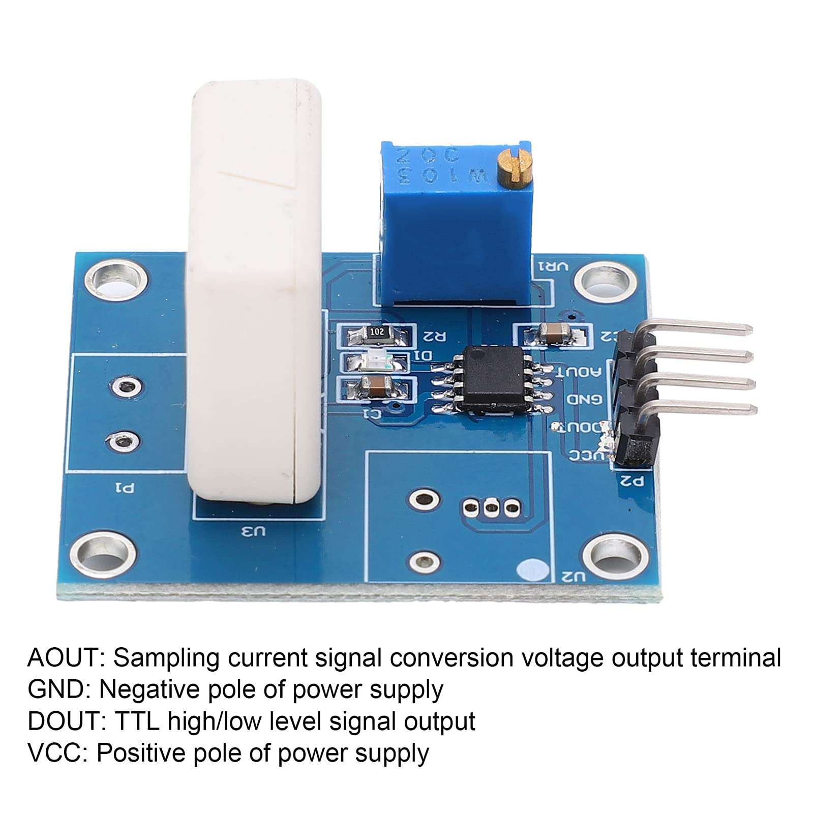 Hall Current Sensor,DC 5V Hall Current Detection Sensor Module 35A Short Circuit Overcurrent Protection Detector Current Sensors 3