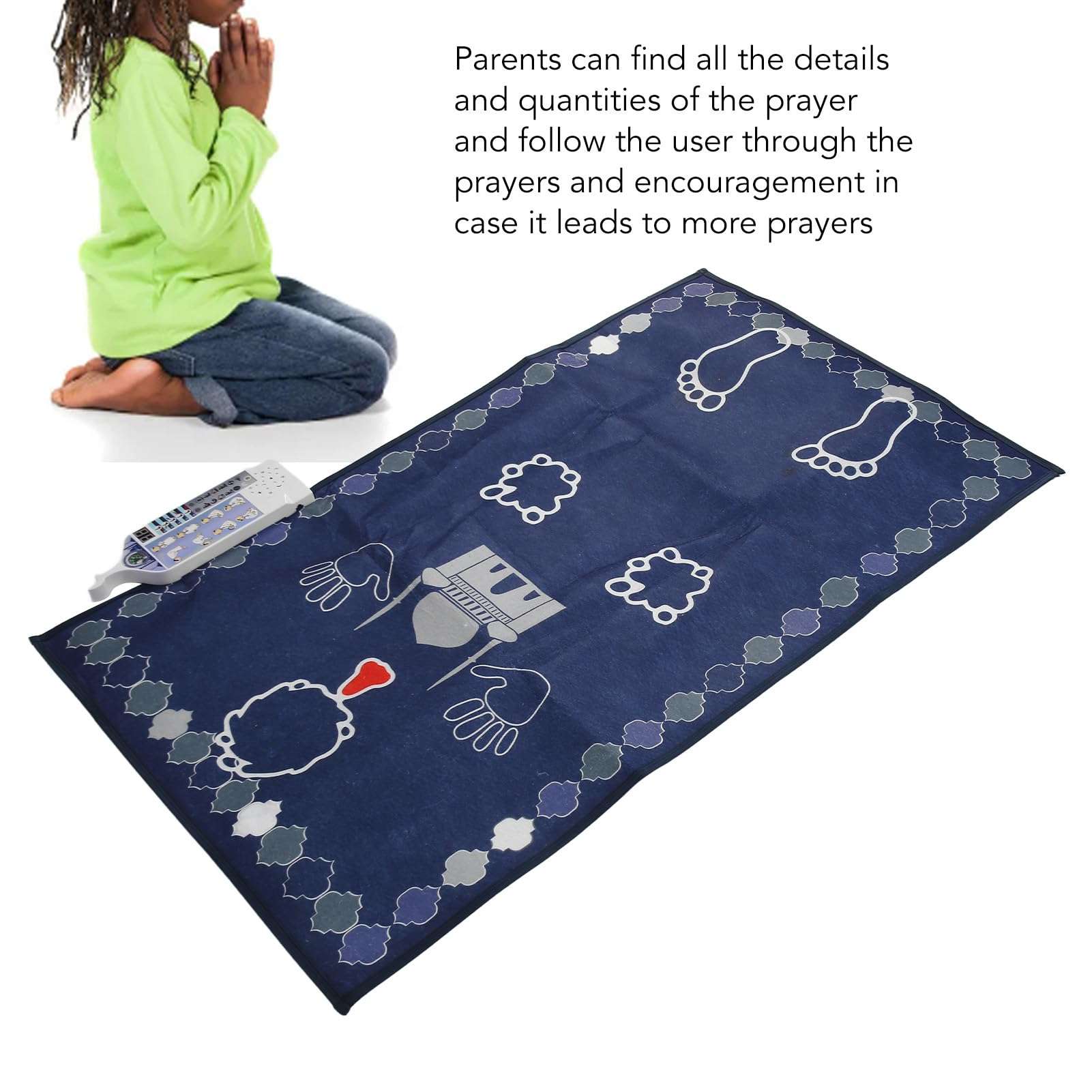 Septpenta Smart Intelligent Muslim Prayer Rug, Electronic Islamic Prayer Carpet Mat, Foldable and Portable for a Fun and Enjoyable Way to Pray Muslim Prayers(23.6 X 39.4in) 3