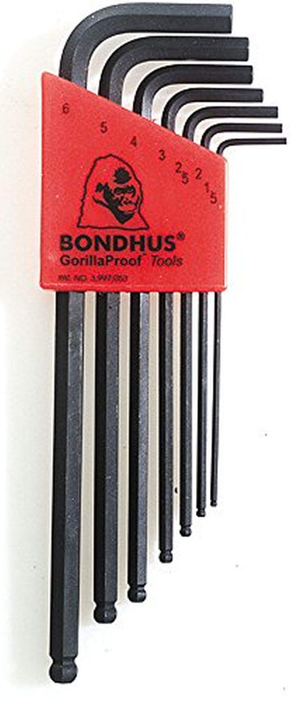 Bondhus 10992 Set of 7 Balldriver L-wrenches,(1.5-6 mm)