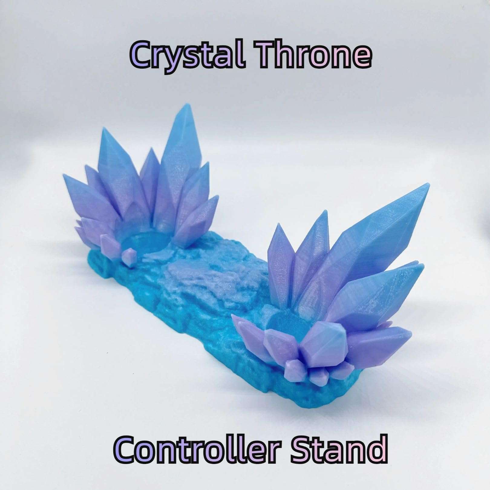 CHOWONE Crystal Throne Controller Stand for Xbox, 3D Printing Game Controller Holder Controller Display Stand for Switch Xbox Series PS5 PS4 PC, Controller Accessories for Desk Decor (Bluish Violet) 3