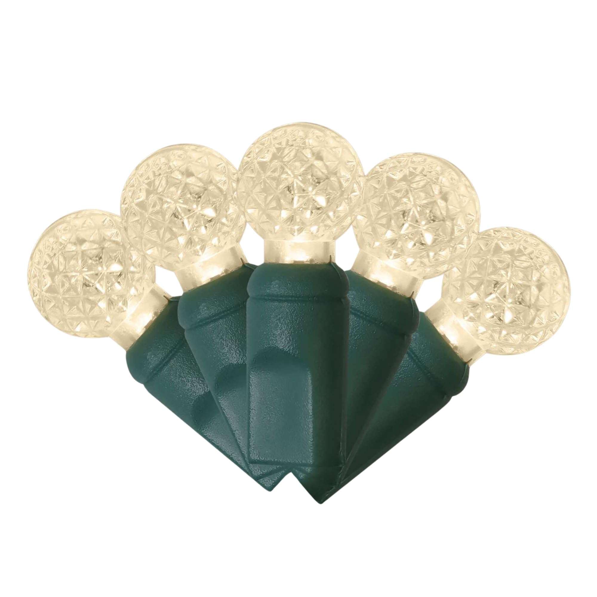 Holiday Bright Lights 50-Bulb G12 Warm White LED Light Set Indoor/Outdoor Patio String Lights Porch Decor, 6IN Bulb Spacing 1