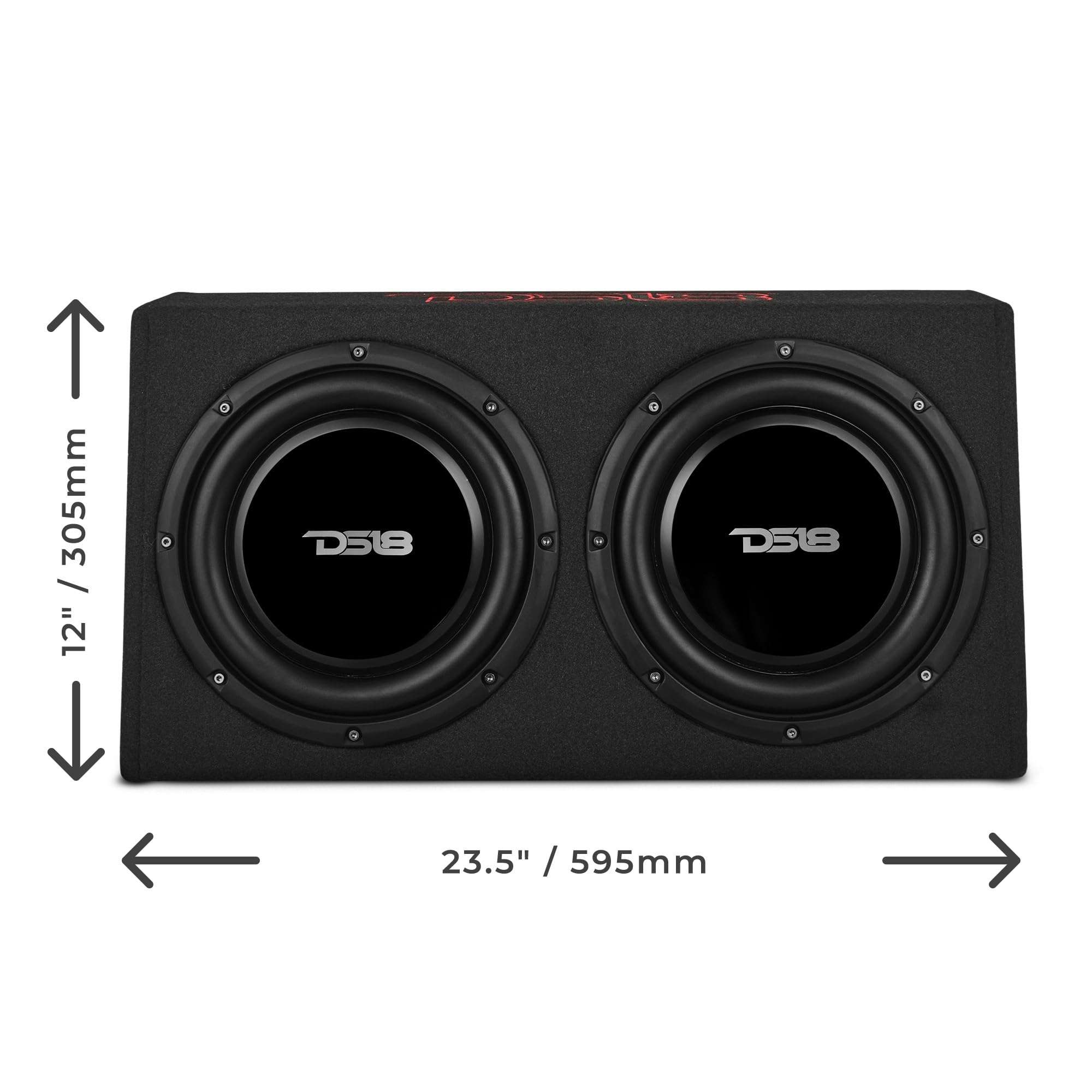 DS18 PU210A 10" Active Subwoofer Shallow Enclosure with 10" Passive Subwoofer for Pick-Up Trucks, Enclosure with Dual 10" Subwoofers 350 Watts Each, Designed for Tight Spaces, Great for Trucks 3