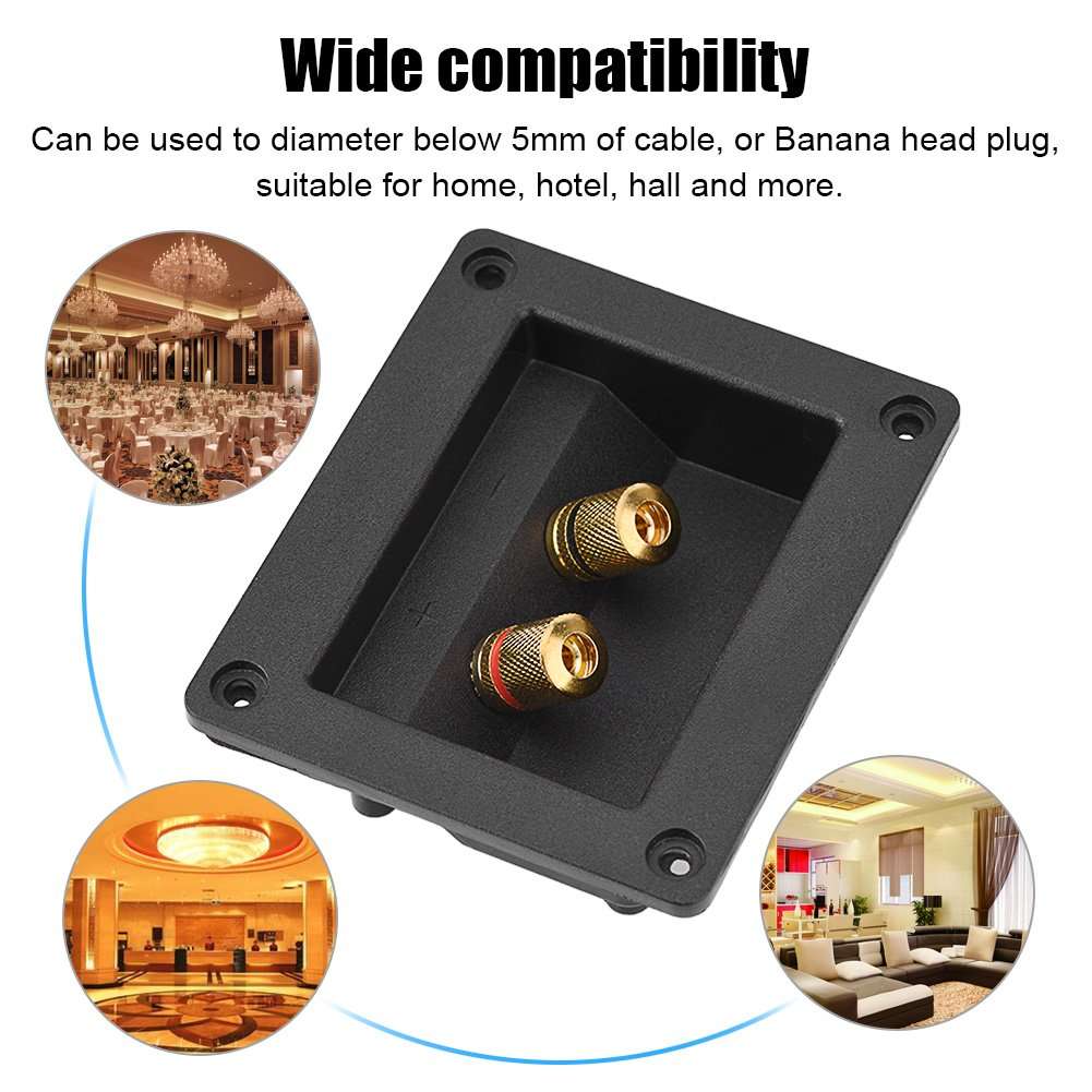 Speaker Terminal Box, DIY 2-Way Speaker Binding Post Terminal Cable Connector Box Subwoofer Plug Acoustic Components 3