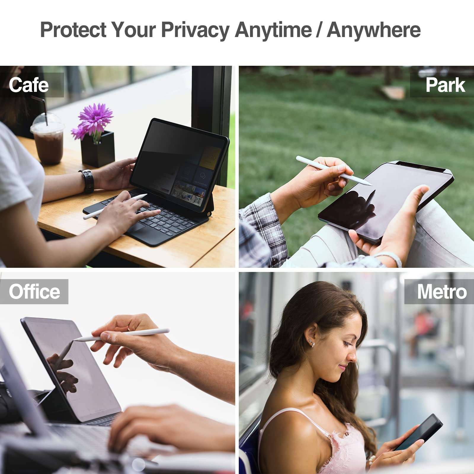 Privacy Screen Protector Bundle with Smart Protective Cover for iPad Mini 6 8.3 Inch 2021 6