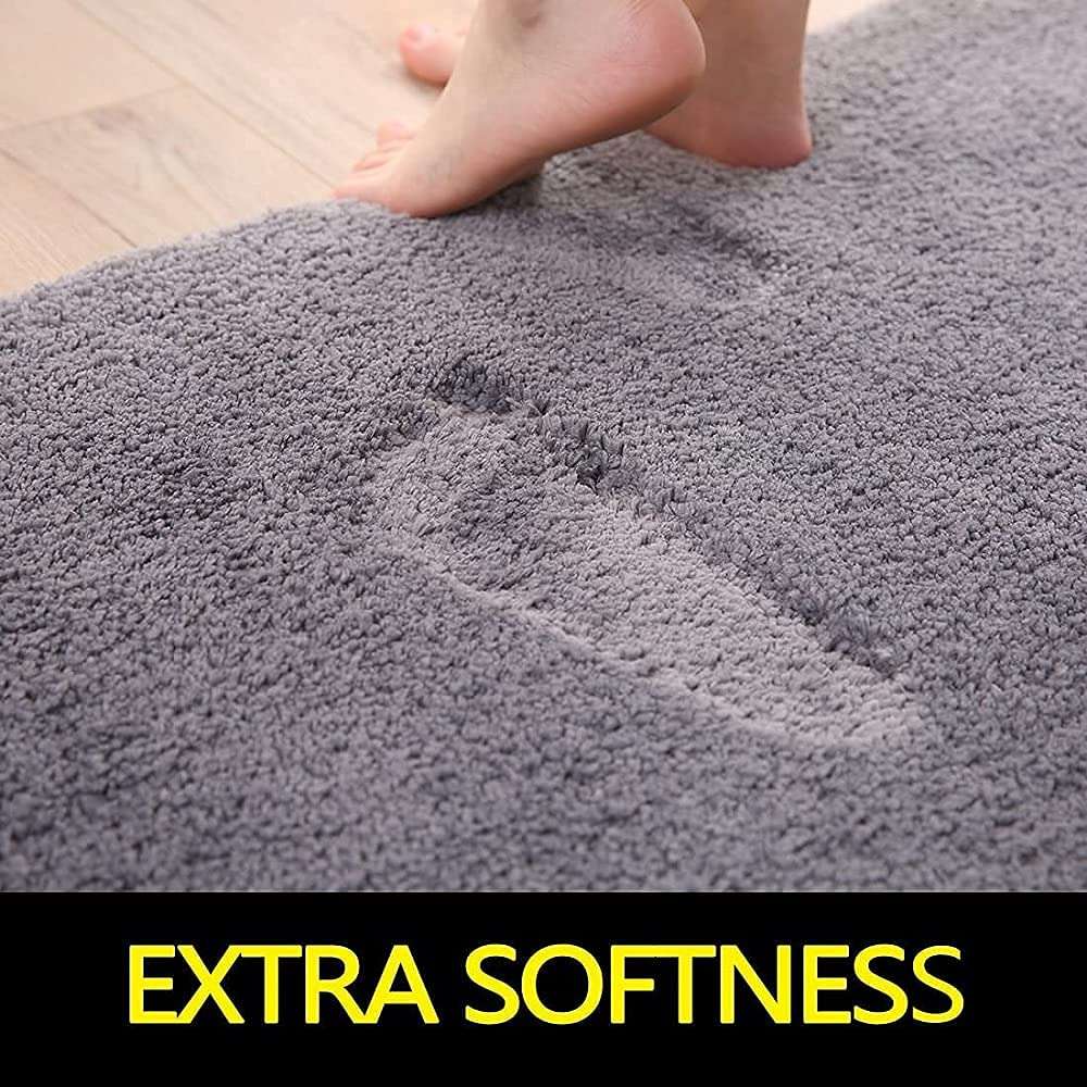 BSPS |Microfiber Soft Door Mat for Bathroom Entrance/Home Hotel Balcony Floor Carpet (Grey, 60 x 40 cm) Pack of 1 5