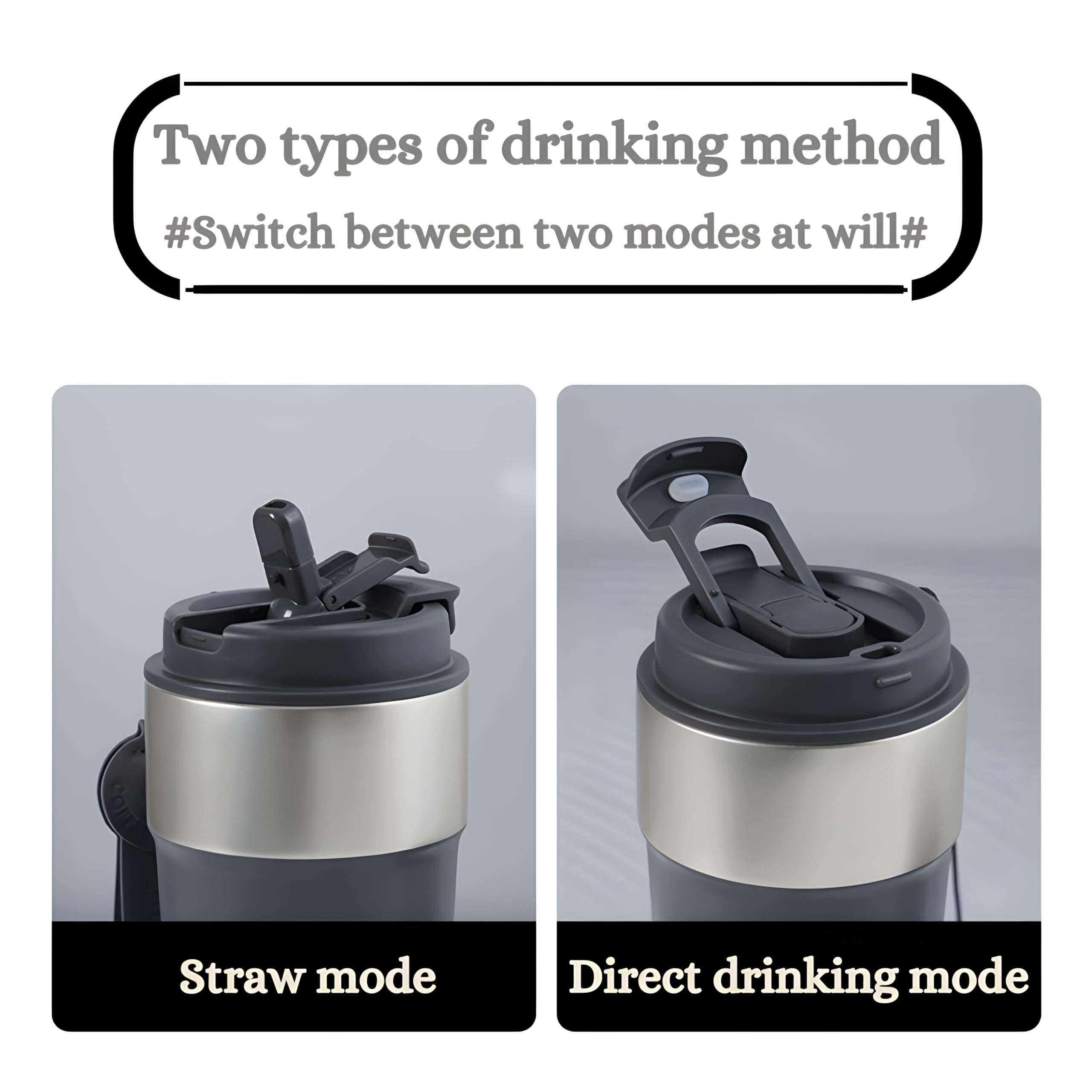 Motka 500ml Premium Stainless-Steel Tumbler | Double Wall Vacuum Insulated Coffee Mug with Strap | Hot & Cold Travel Cup with 2-in-1 Lid (Sip & Straw) | Leakproof Sipper Thermos Flask (Pink) 3