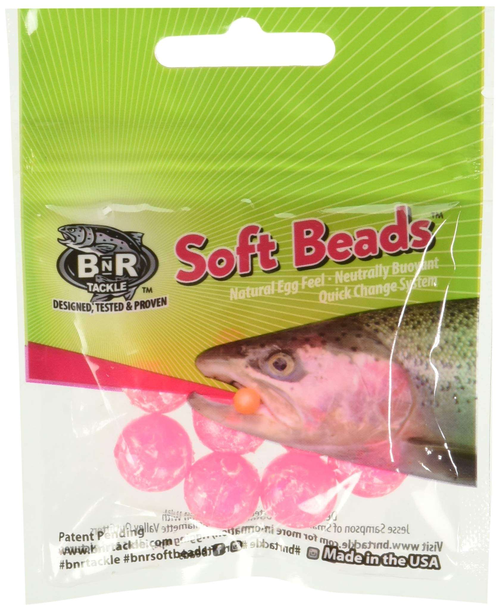 BnR Tackle SBMP14 Soft Beads, 14 mm, Mottled Pink, Neutral Buoyancy, 10/Pack 1