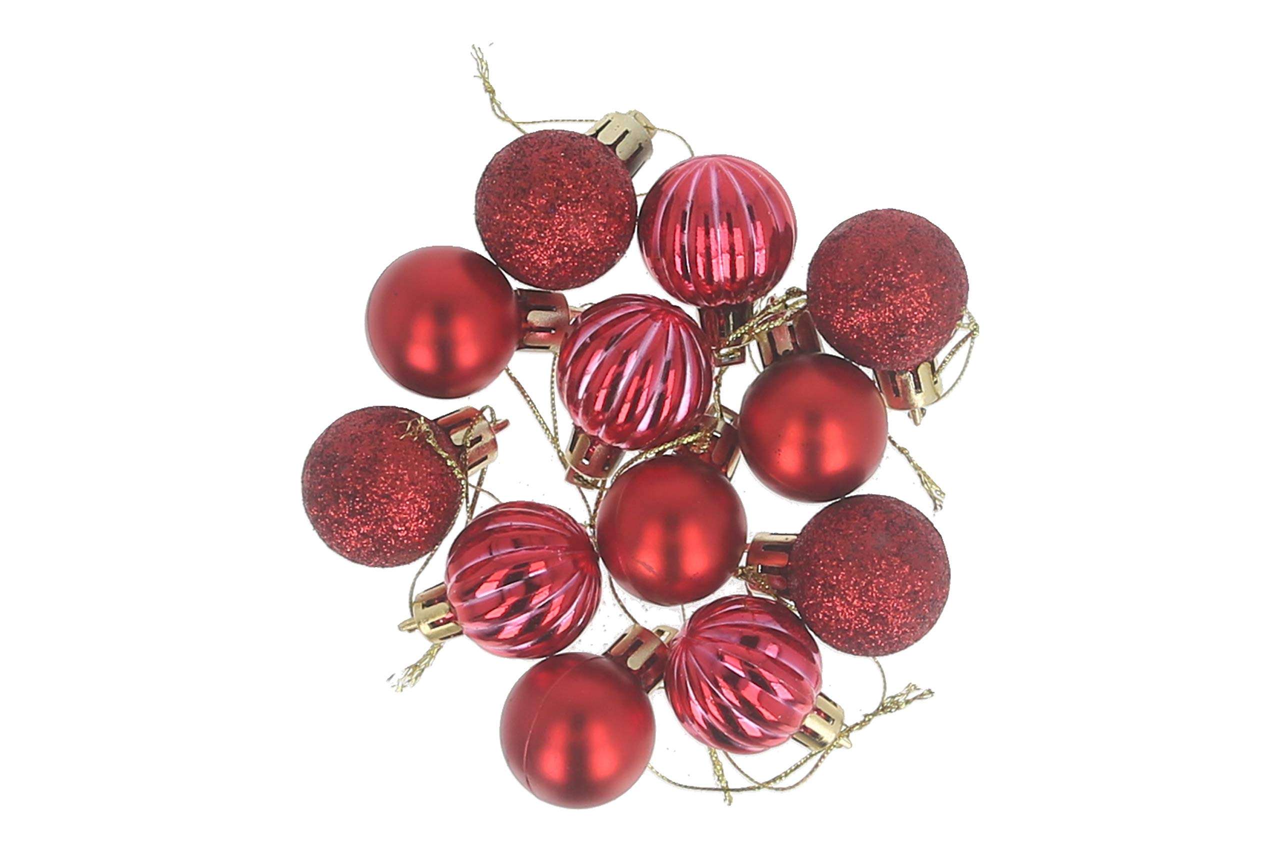 WebelKart 12 pcs Christmas Tree Decorations Set (Assorted Balls) Medium Size 6