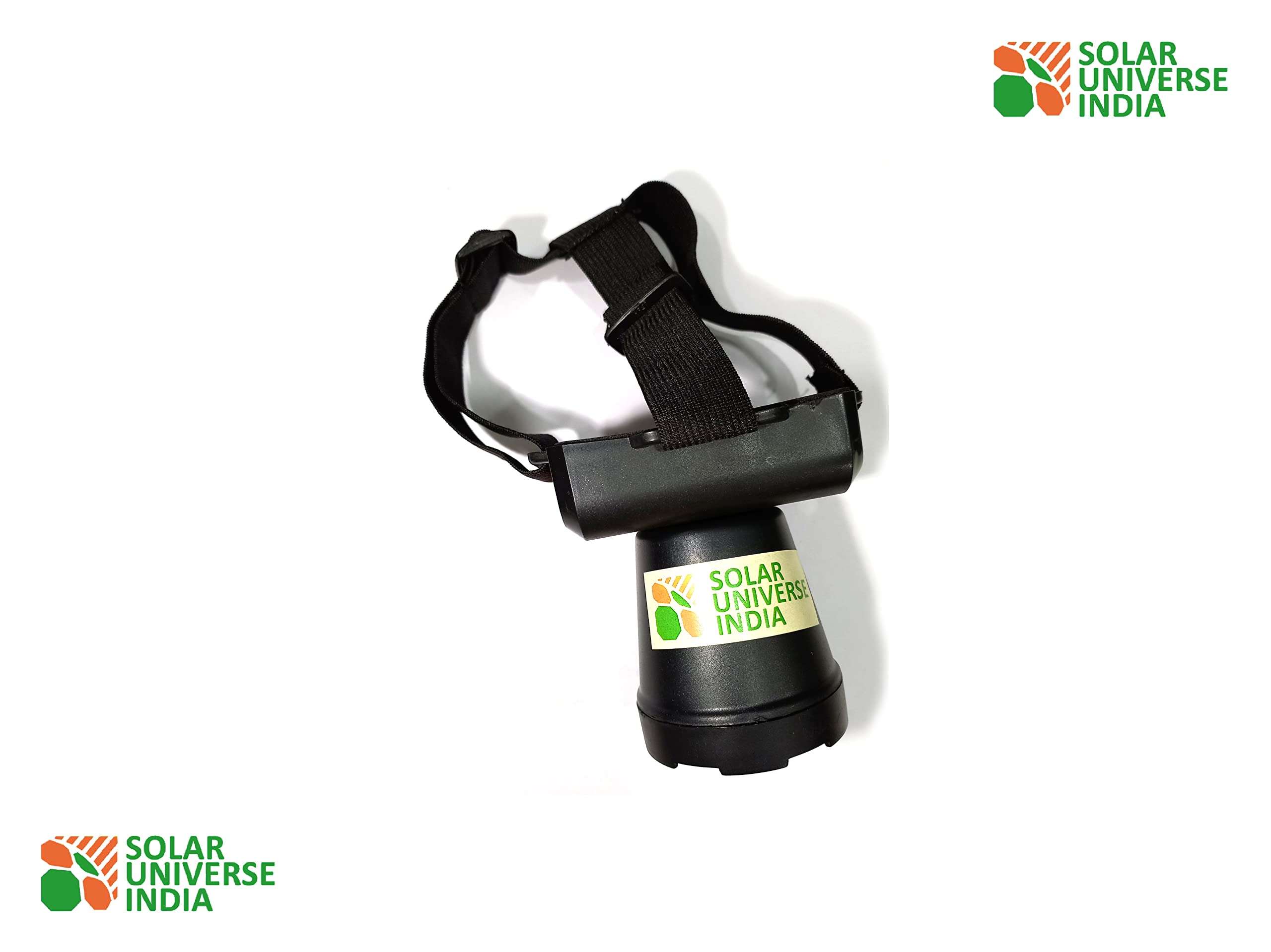 SOLAR UNIVERSE INDIA Solar Powered Head Lamp & Light with Lithium Battery & External Solar Panel - Rainproof - 400M Focus 3