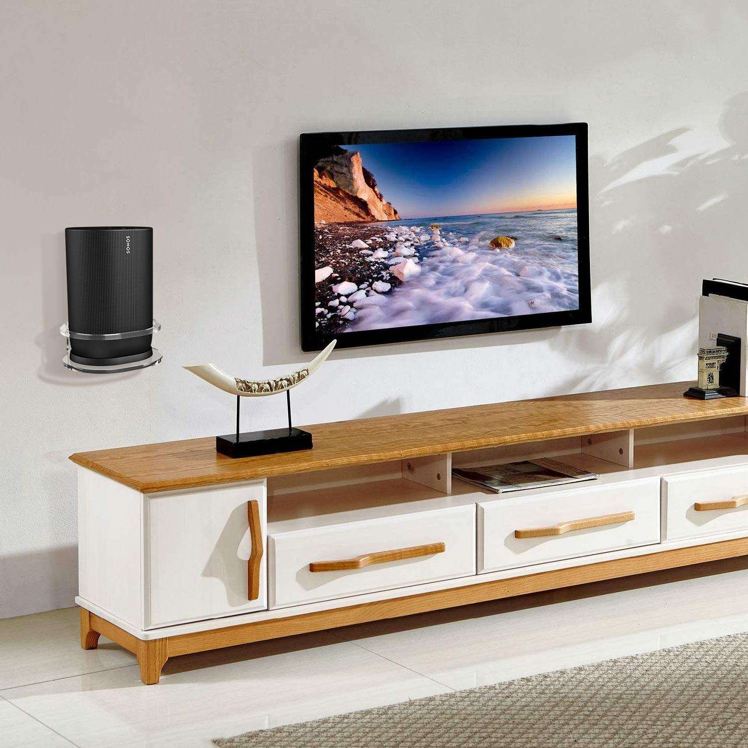 Wall Mount Holder for Sonos Move, Sturdy Clear Acrylic Wall Mount Bracket Compatible with Sonos Move Smart Portable Speaker. 6