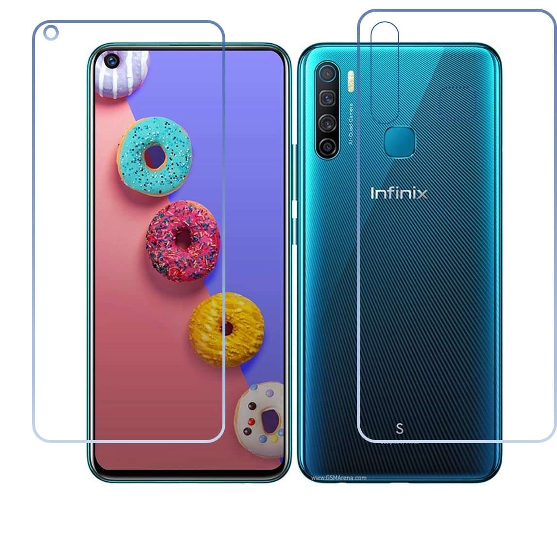 DVTECH? (Front and Back) 9H Ceramic Matte Super Glossy Unbreakable Screen protector for Infinix S5 (Not a Tempered glass) 1