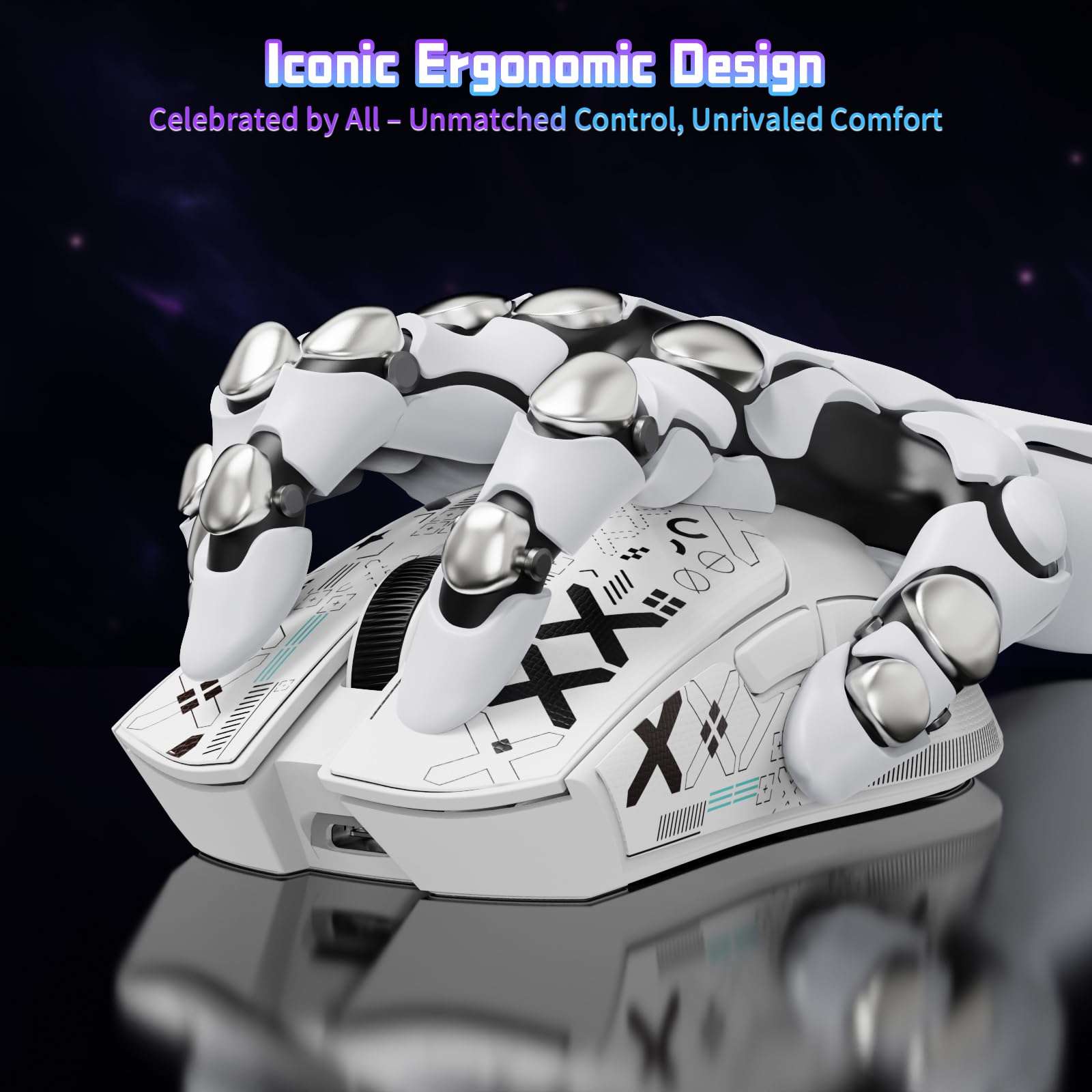 ATTACK SHARK X11SE Ultra-Light Wireless Gaming Mouse, Tri-Mode-2.4G/USB-C Wired/BT, PixArt PAW3311 Gaming Sensor, 22KDPI, 5 Programmable Buttons for Laptop, PC, Mac Gamer (White&Sticker) 6