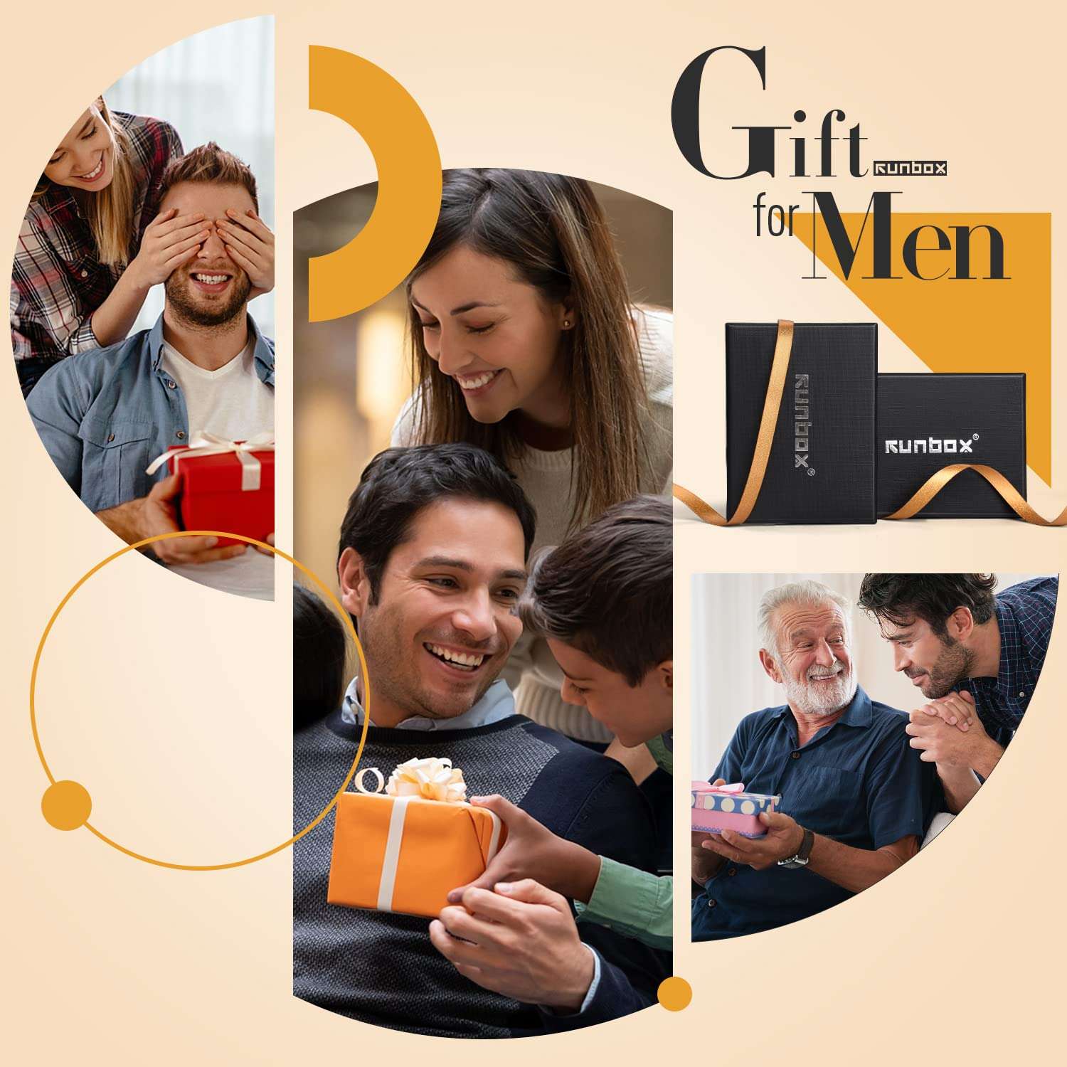 RUNBOX Novelty Wallet for Men Slim 11 Credit Card Holder Slots Leather RFID Blocking Small Thin Men's Wallet Bifold Minimalist Front Pocket Large Capacity Gift Box 6