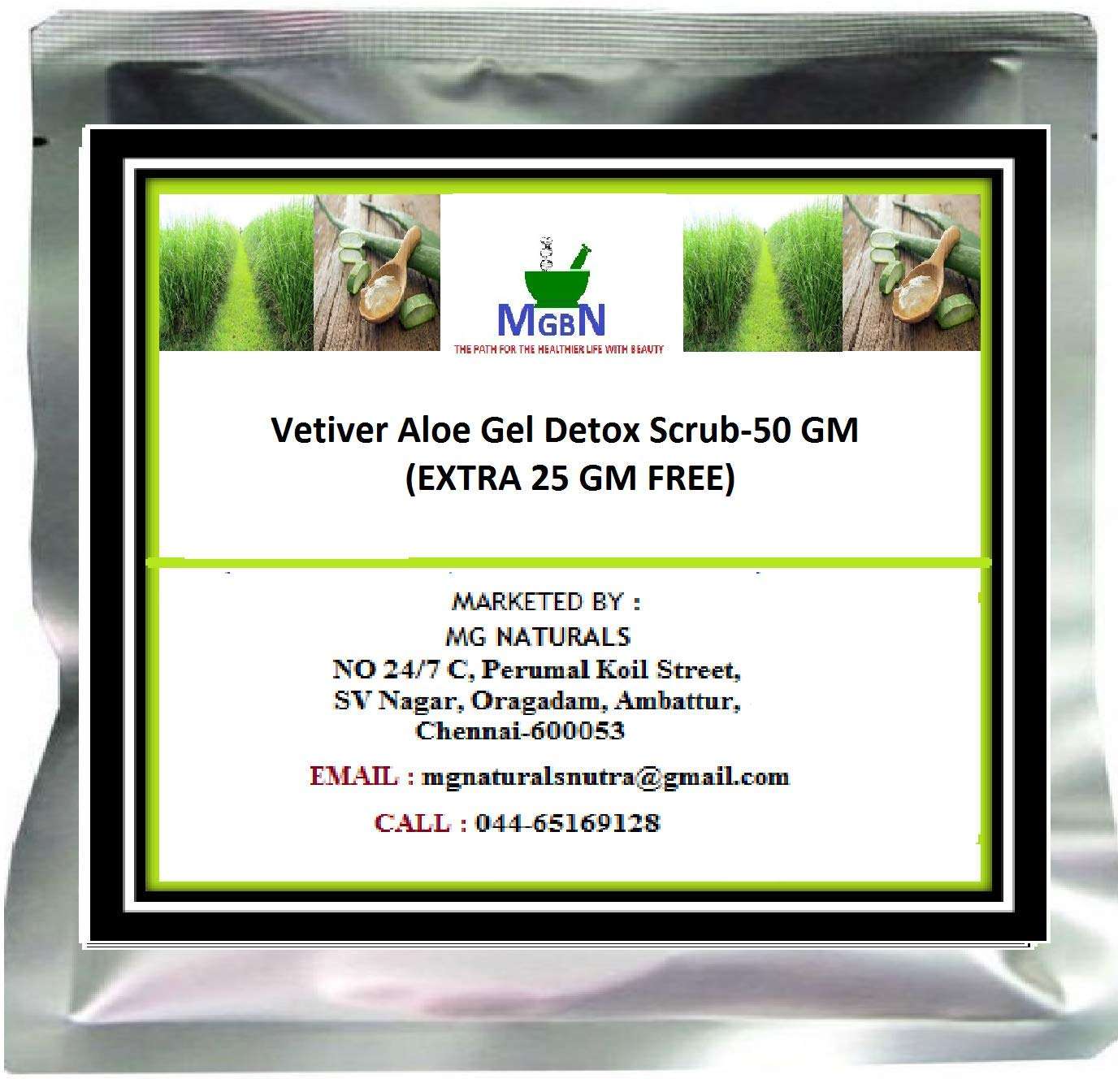 Vetiver Aloe Gel Detox Scrub-50 GM (EXTRA 25 GM FREE) 1