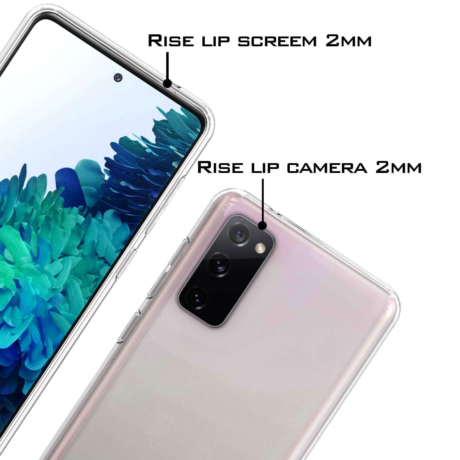 UNC Pro for Samsung Galaxy S20 FE 5G Case, Competible with Galaxy S20 Fan Edition 5G Version Case, Classic Clear Soft TPU Cell Phone Case, Shockproof Bumper Case Cover 3