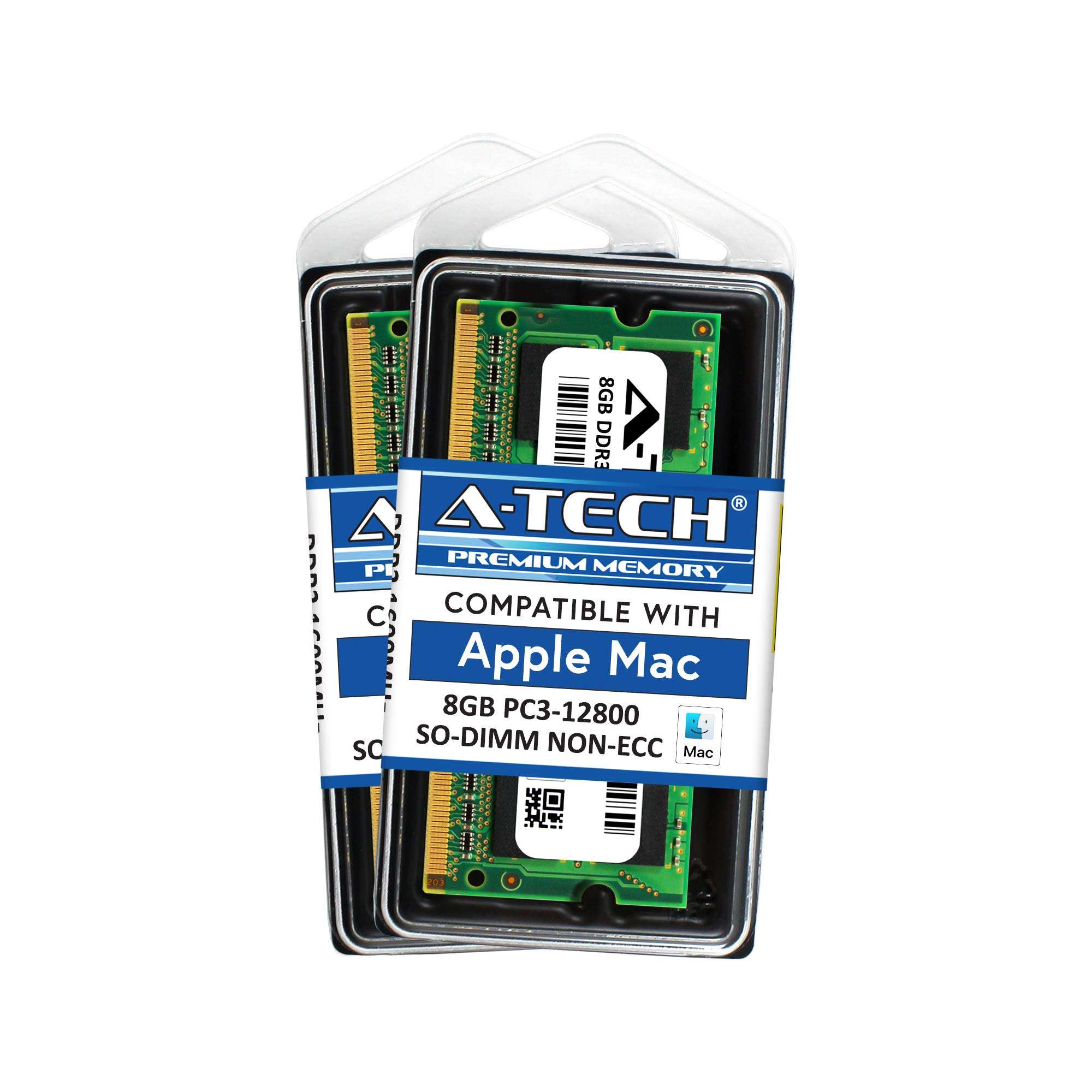 A-Tech for Apple 16GB Kit (2x 8GB) DDR3 1600MHz PC3-12800 204-pin SODIMM MacBook Pro (Mid 2012 13”/15”), iMac (Late 2012, Early/Late 2013, Late 2014, Mid 2015, 21.5”/27”, Retina 5K) Memory RAM Upgrade 1