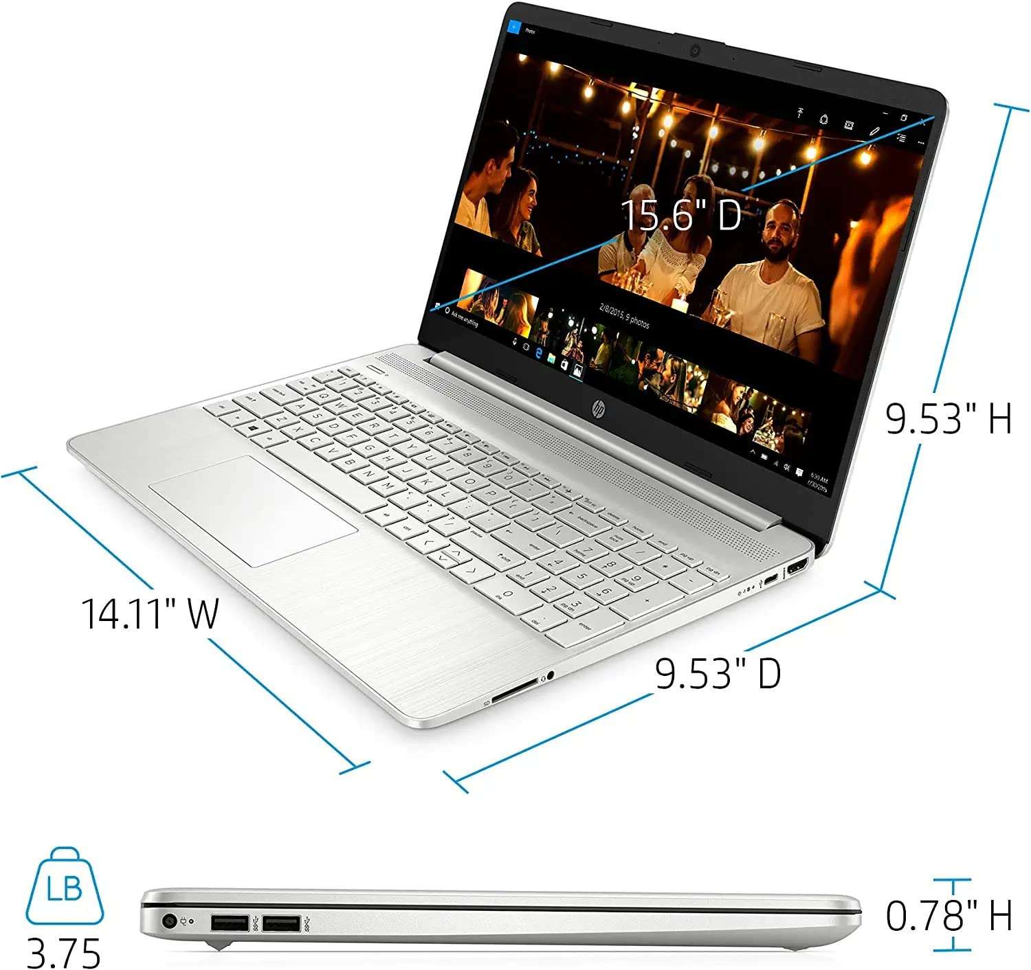 HP 2022 Newest 15.6 Inch FHD Laptop, 6-core AMD Ryzen 9 7900X (Beat i7-11370H),Windows 11 Home, 16GB DDR4 RAM, 512GB PCIe SSD, Wi-Fi 5, Bluetooth, Silver, Cefesfy Webcam Accessory 3