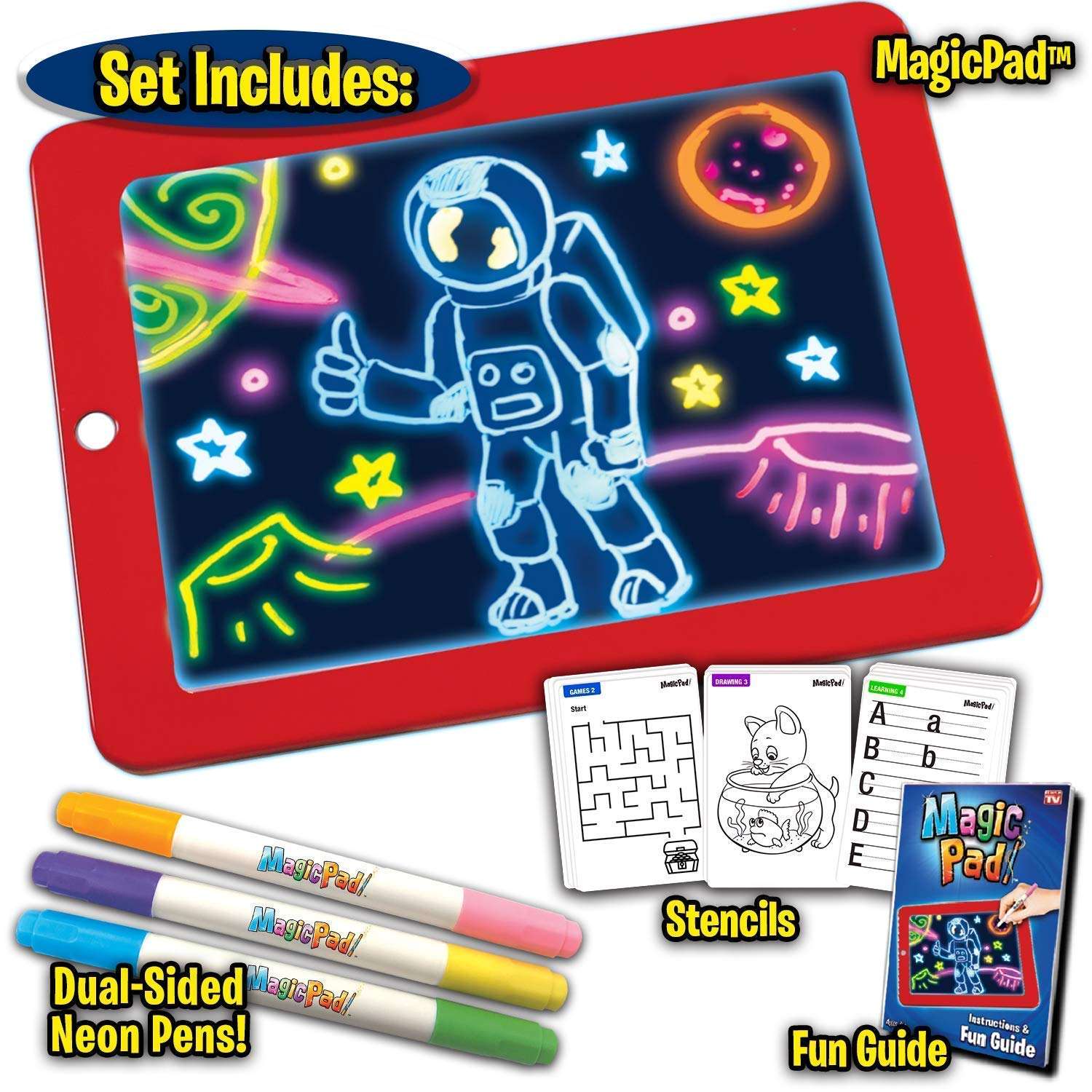 Neerja Enterprise Magic Sketch Portable Drawing Pad | Light Up LED Glow Board 5