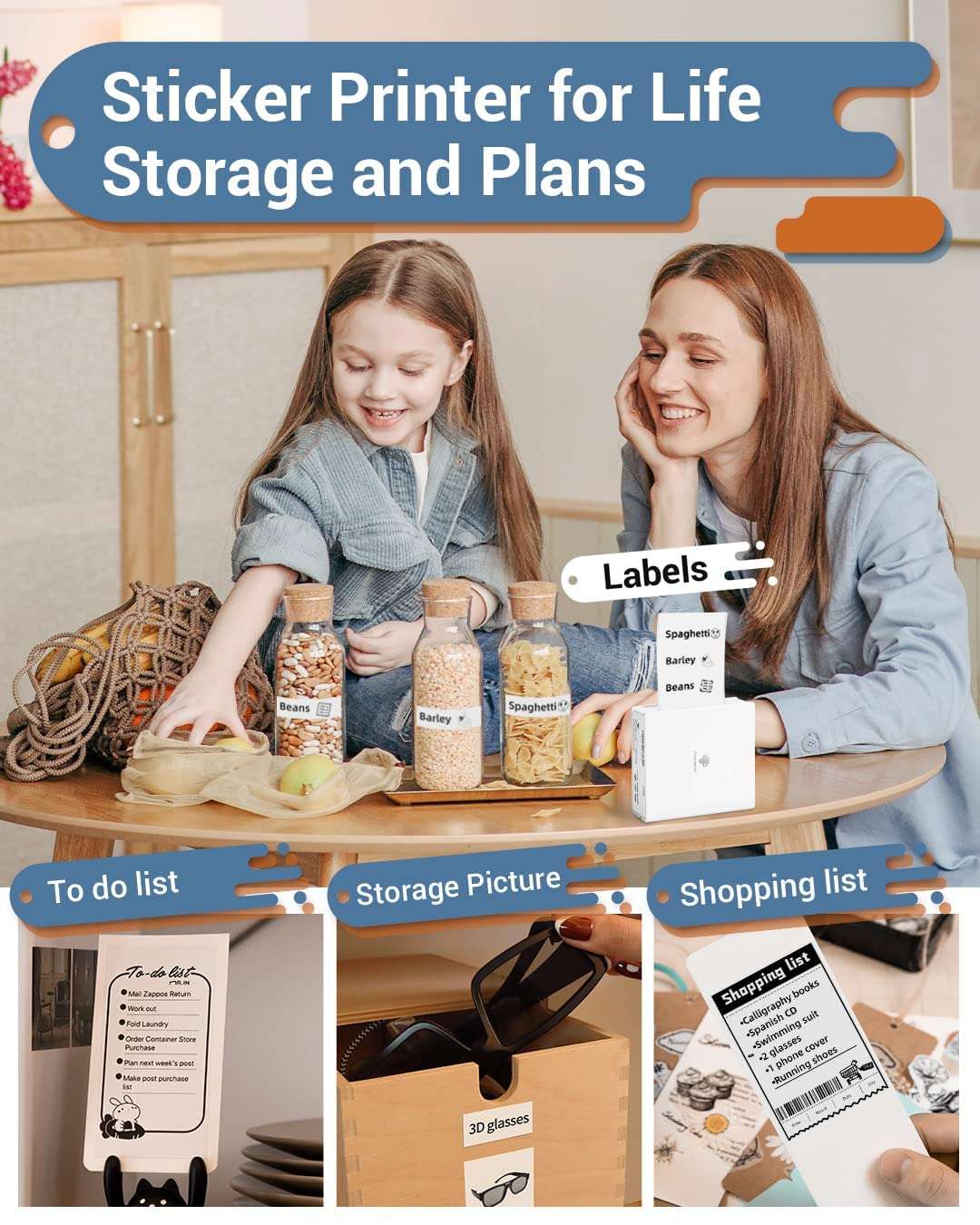 ZORBES® Mini Pocket Printer M02 Mini Bluetooth Wireless Thermal Printer with 1 Roll Print Paper Compatible with iOS & Android, Black & White Mini Photo Printer for Sticker, Notes, Memo, Photo, White 4