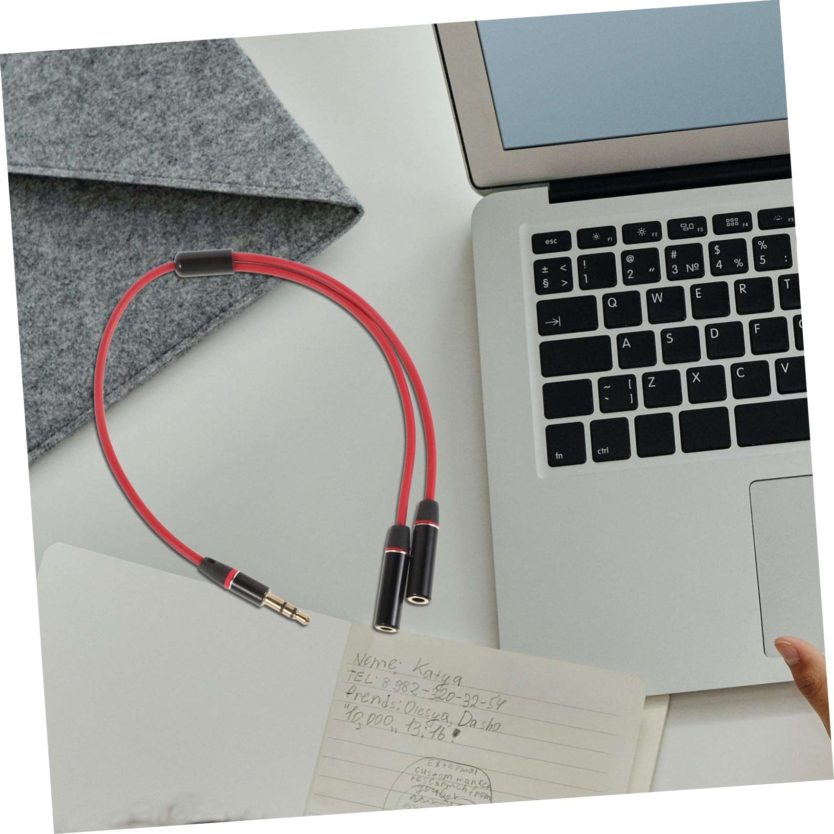 Totority Audio Extension Cable Splitter Dual Headphone Adapter Male to Female Audio Equipment Adapter Cable for Headphones and Microphone 1pcs 5