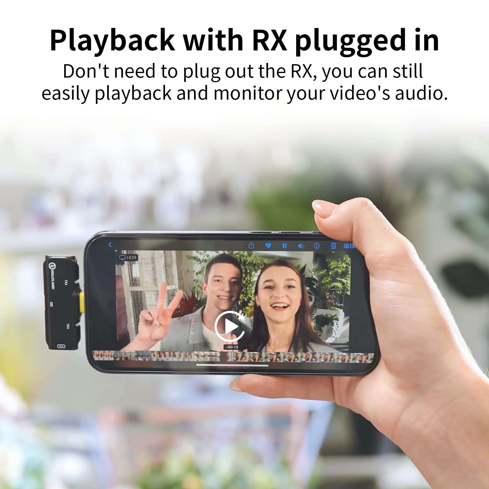 Wireless Lavalier Microphone Hollyland Lark C1 for Smartphone Dual Channel Lapel Microphone with 650 FT Los Transmission Range Noise Cancellation for Youtubers Vlogging Streaming Recording (iOS Solo) 4