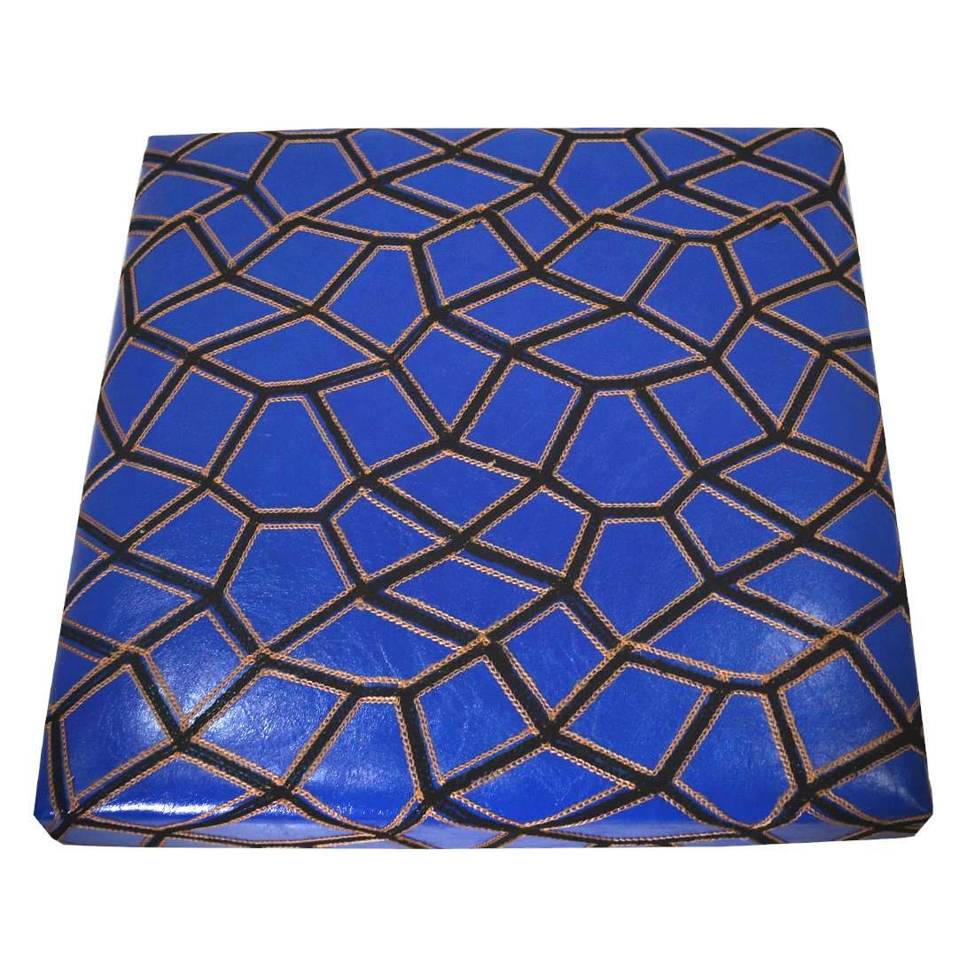 MUREN® Leather storage cums sitting stool-Portable & foldable storage sitting ottoman for storage & space saving-Blue 5