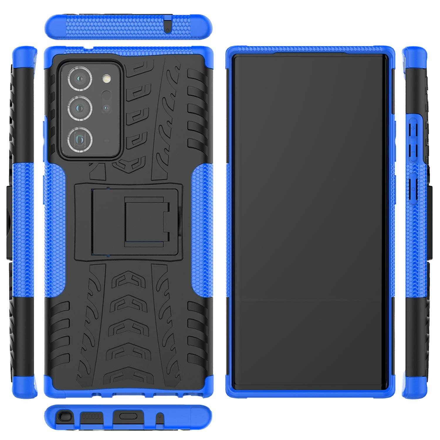 EVB for Samsung Note 20 Ultra Case,Galaxy Note 20 Ultra Case,[Shockproof] Tough Rugged Dual Layer Protective Case with Hybrid Kickstand Cell Phone Cover for Samsung Galaxy Note 20 Ultra 5G (Blue) 3