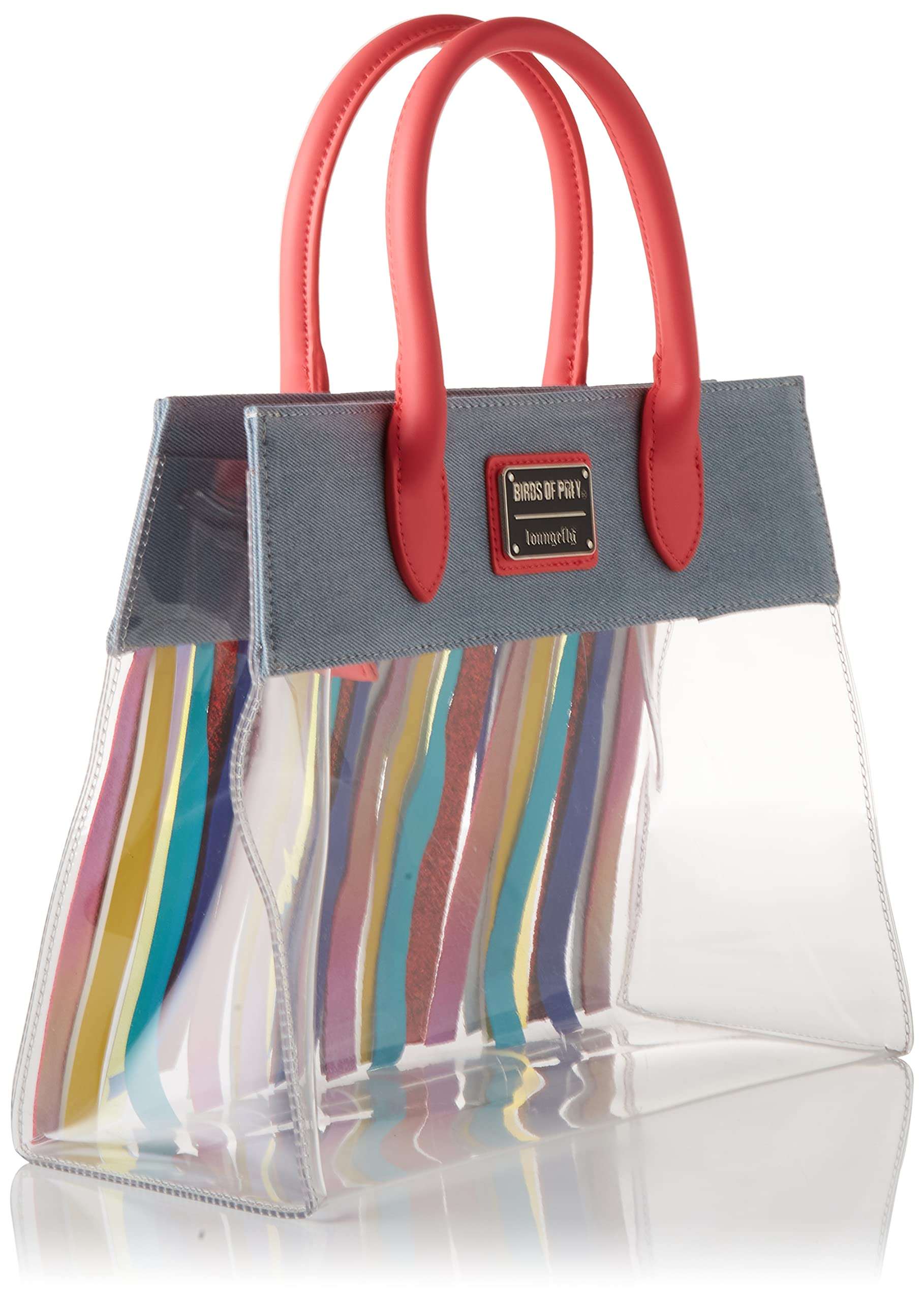 Loungefly x Birds of Prey Harley Quinn Caution Tape Fringe Crossbody Bag (One Size, Clear/Multi) 3