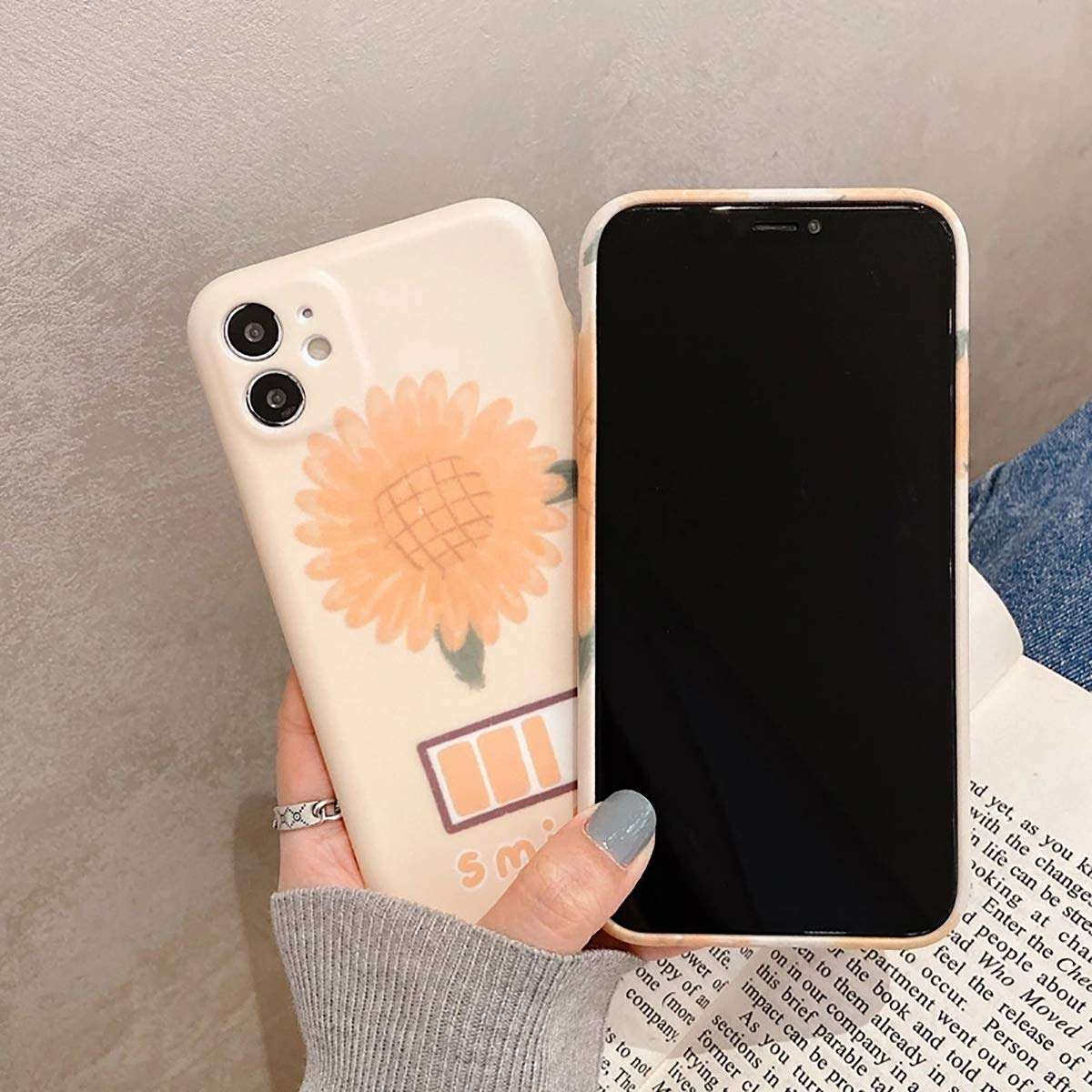 Yami Case for iPhone 12 Mini Case Floral，iPhone 12 Mini Case Women Flower Pattern Design with Silicone Bumper TPU Bumper Protective Cover for iPhone 12 Mini (for iPhone 12 Mini, f2) 3