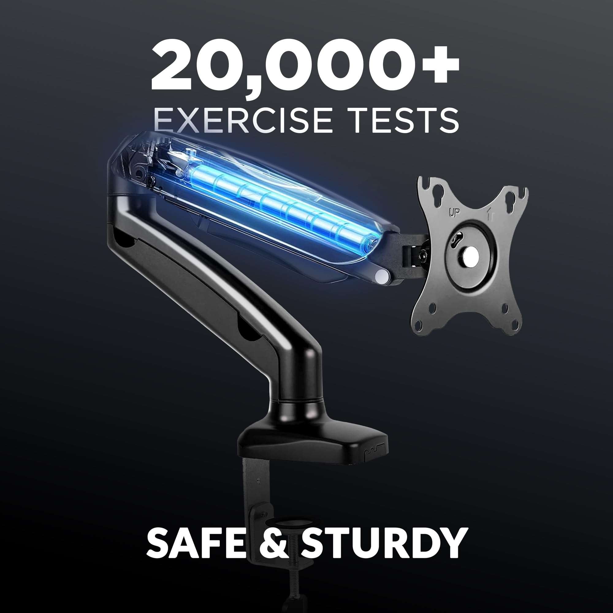 SUPRHOME Monitor Stand With 360° Rotation (One-Year Warranty) Gaming Room Setup | Monitor Arm Desk Mount With Gas Spring Technology | Riser Stand For Desk | Organize & Elevate Your Workspace 2