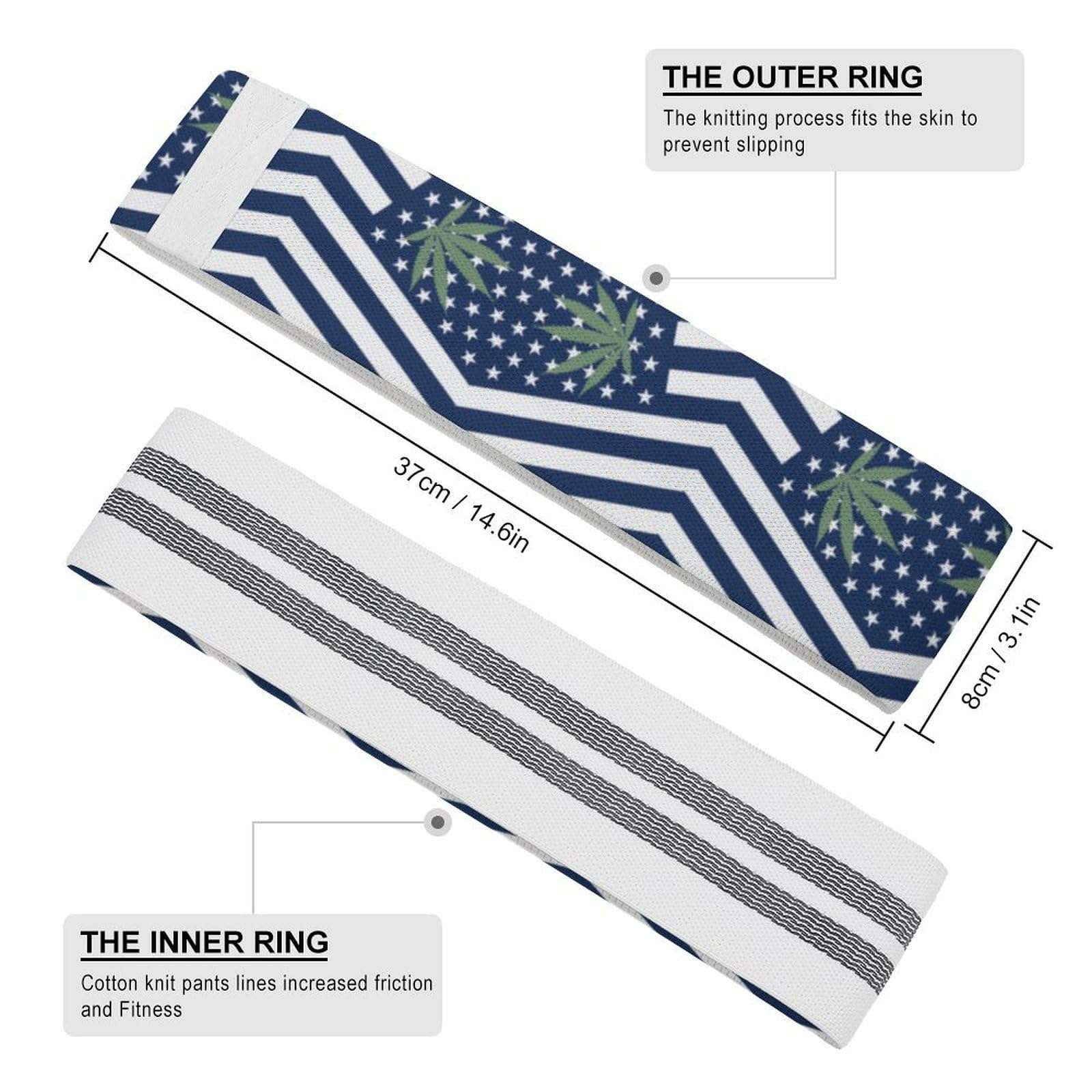 U.S. Weed Flag Resistance Bands Yoga Straps for Stretching for Pilates Workout Bands for Home Gym 3