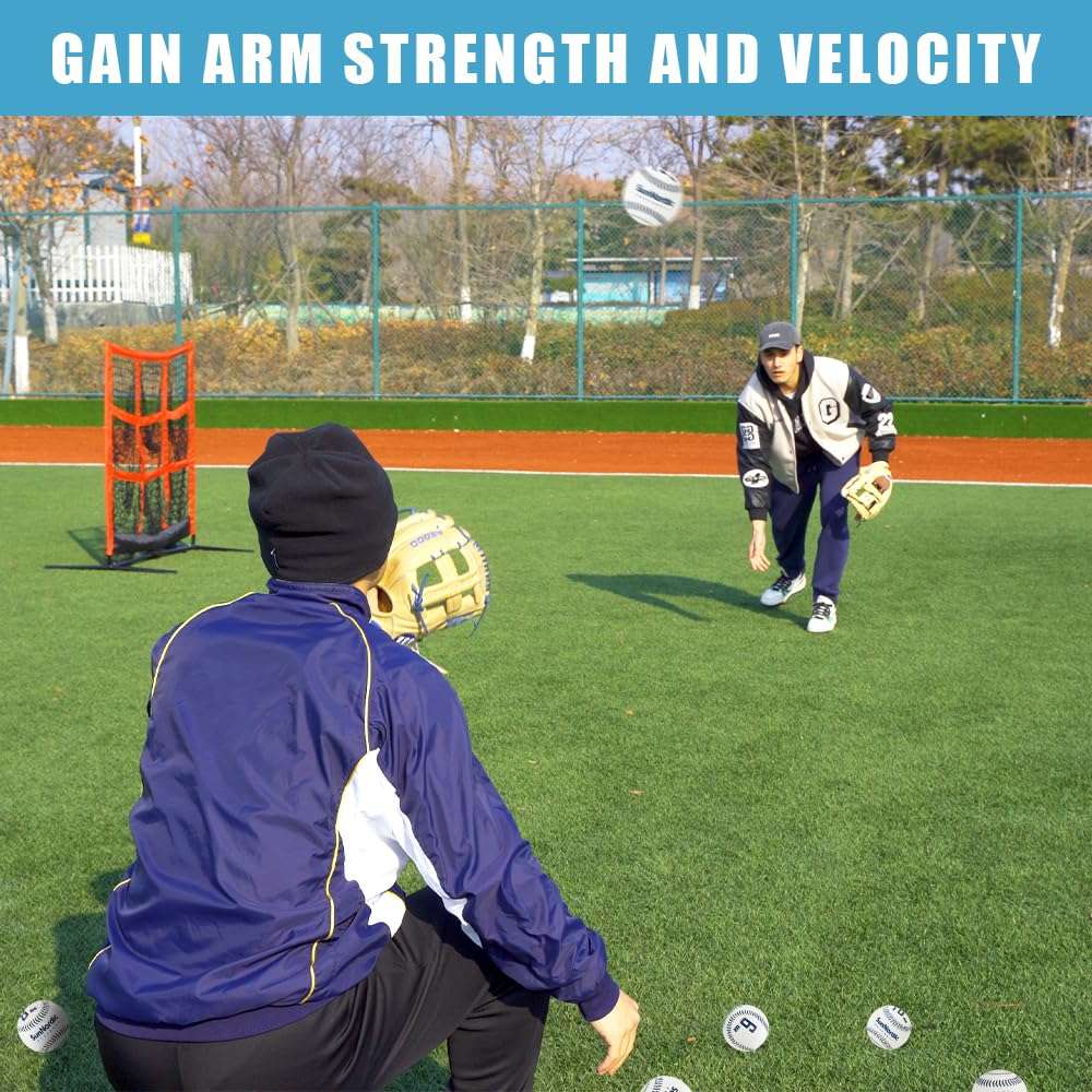 SunNordic Weighted Baseballs Set of 9, Premium Leather Baseball with Resistance Baseball Bands for Improved Power & Pitching Training - for All Skill Levels 6