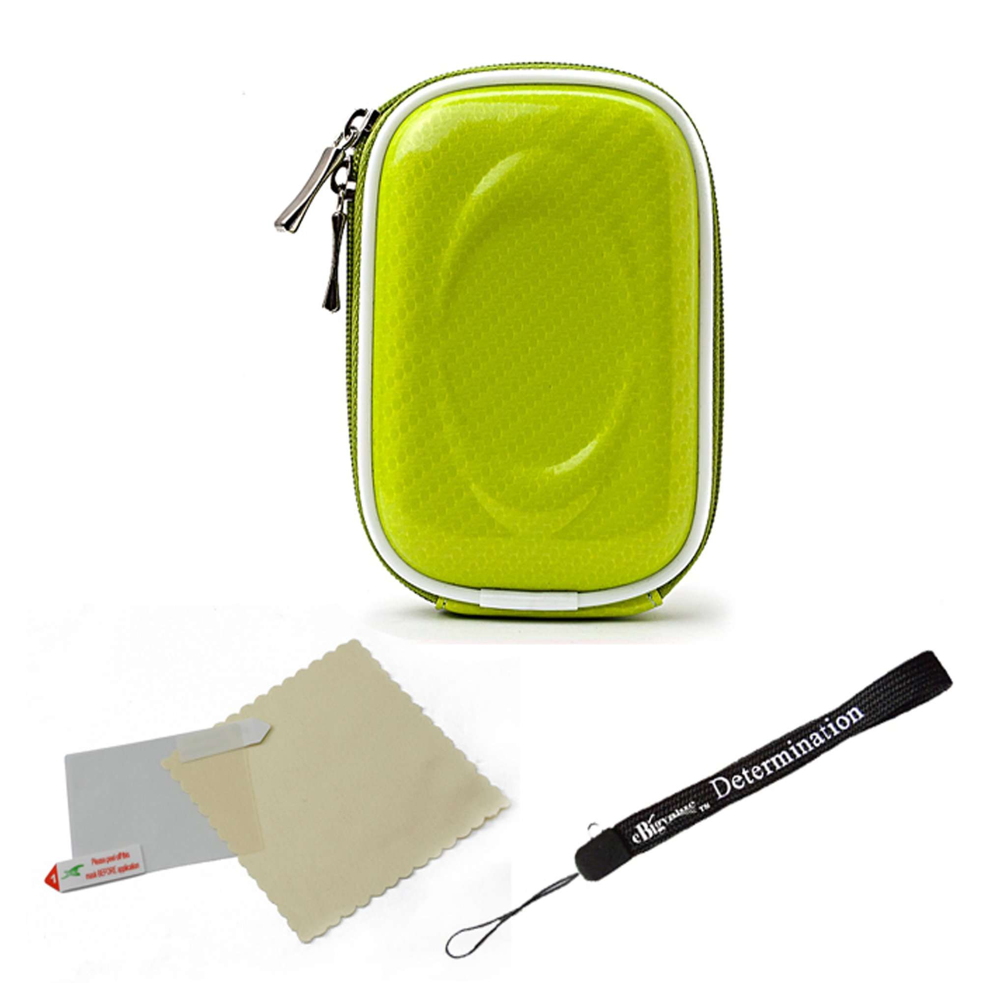 Candy Green Carrying Case for for Casio EXILIM Card EX S200 EX FH100 EX G1 EX H30 EX Z16 EX ZR10 EX ZR100 EX ZS5 EX ZS10 Point and Shoot Digital Camera Tripod and Screen Protector 1