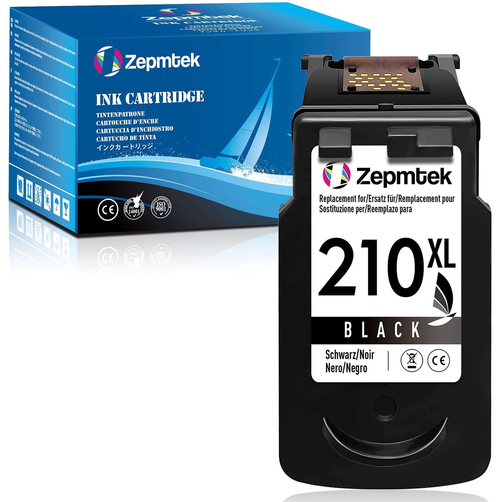 ZepmTek Remanufactured Ink Cartridge Replacement for Canon 210XL 210 PG-210XL PG-210 Black for Pixma MP280 MX410 MP250 MX340 MP495 MX320 MP499 MX350 MP490 MX330 iP2702 iP2700 MP480 MX420 Printer 1