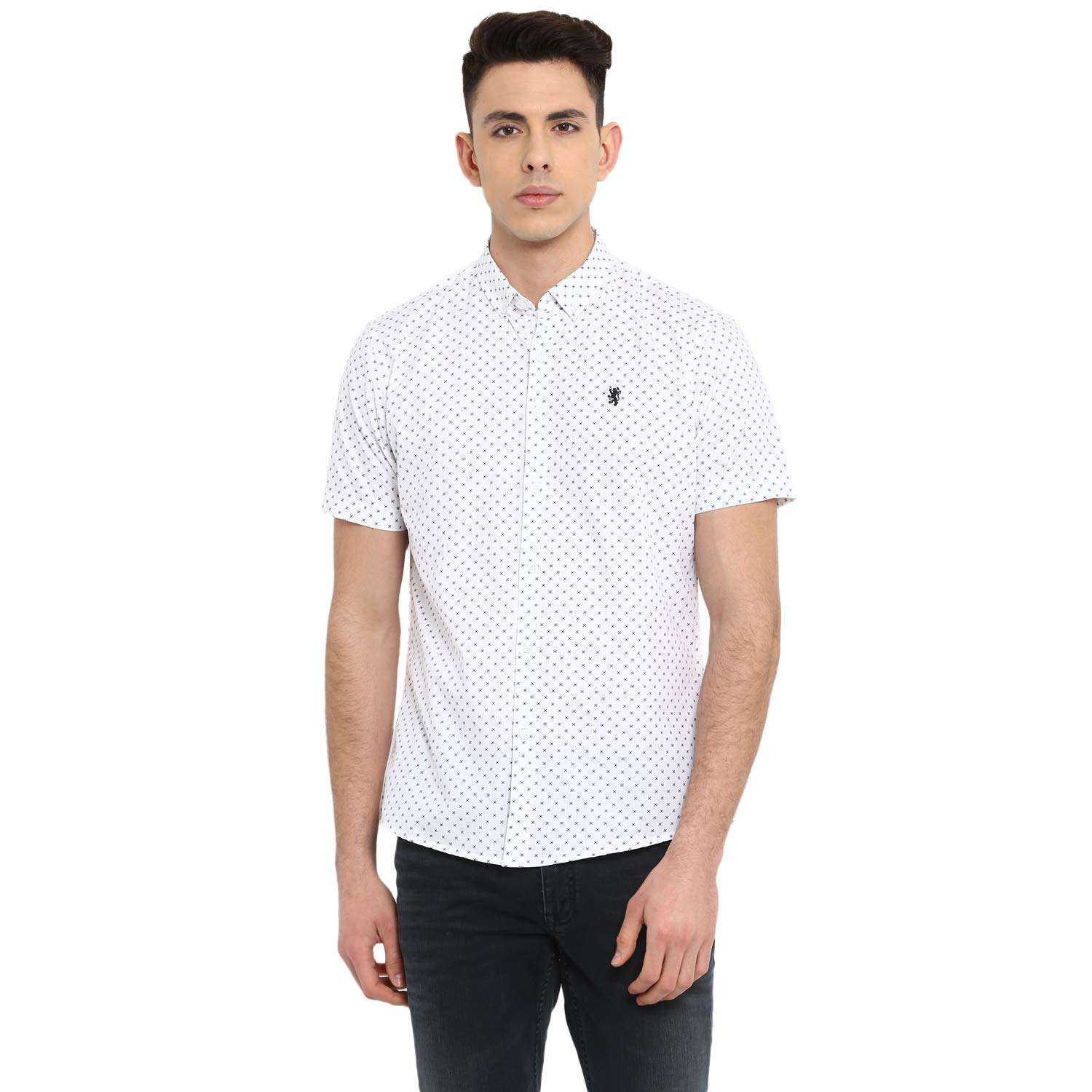 Red Tape Men's Printed Regular Fit Casual Shirt (RSH8325_Geometric Print XL) 1