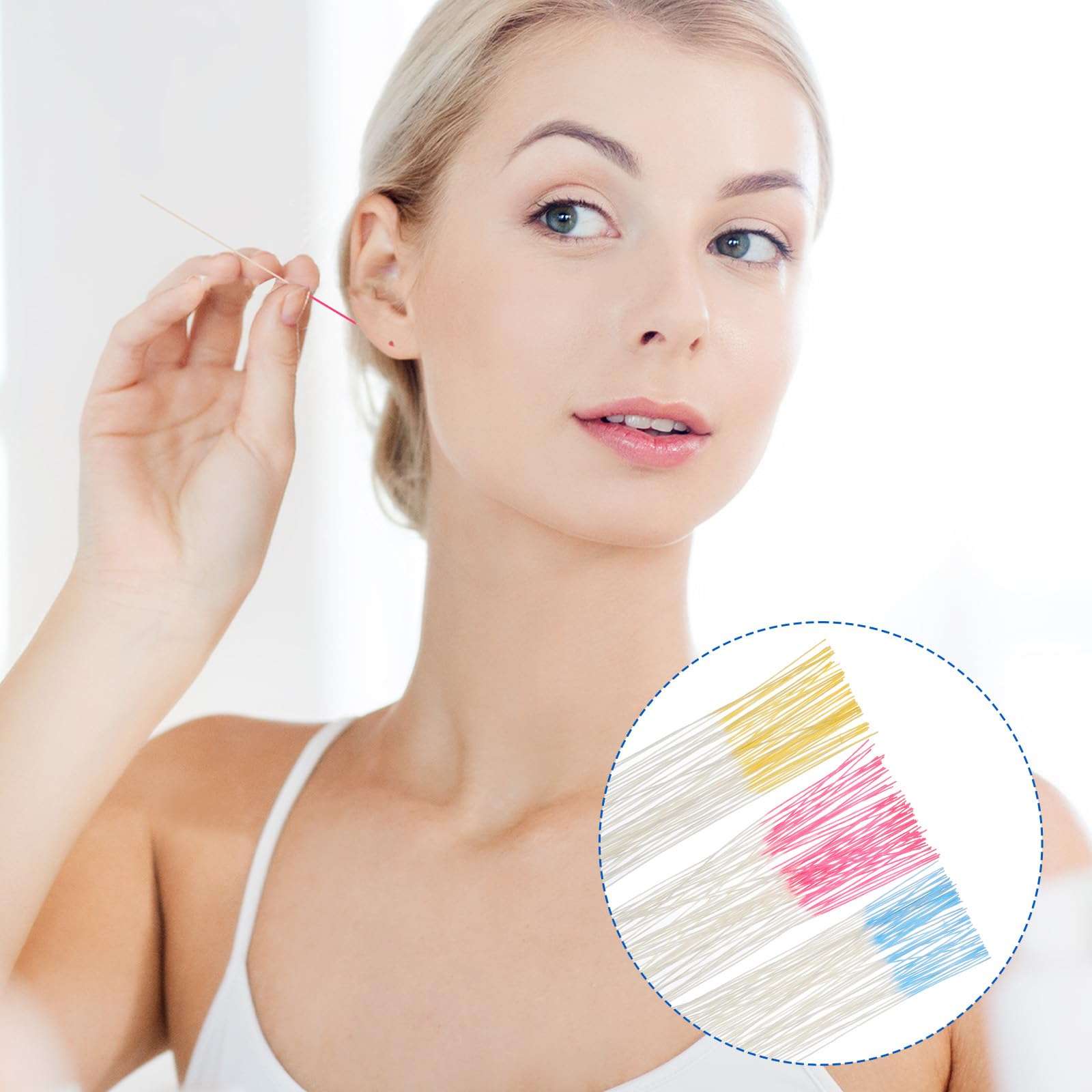 180 PCS Ear Hole Cleaner, Disposable Ear Piercing Cleaner Floss, Earring Hole Cleaner Piercing Cleaning Kit for Women and Men Earring Piercing Care 6