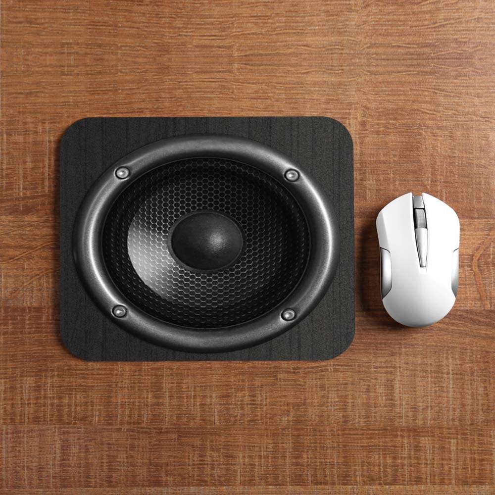 Moslion Speaker Mouse Pad Music Sound Fashion Cool Young Black Gaming Mouse Mat Non-Slip Rubber Base Thick Mousepad for Laptop Computer PC 9.5x7.9 Inch 3
