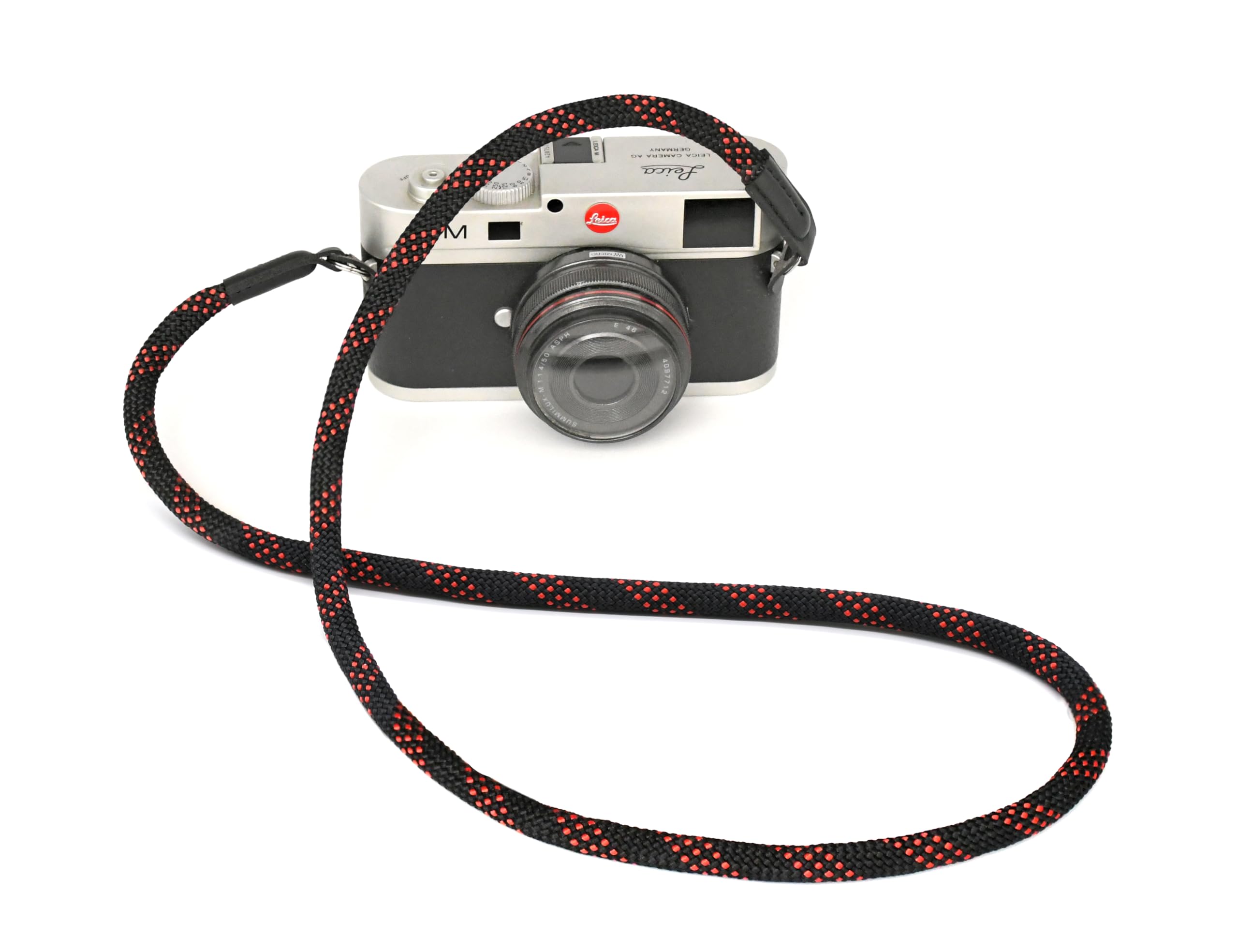 Eorefo Camera Strap Vintage 100cm Nylon Climbing Rope Camera Neck Shoulder Strap for Micro Single and DSLR Camera (Black/Red) 3