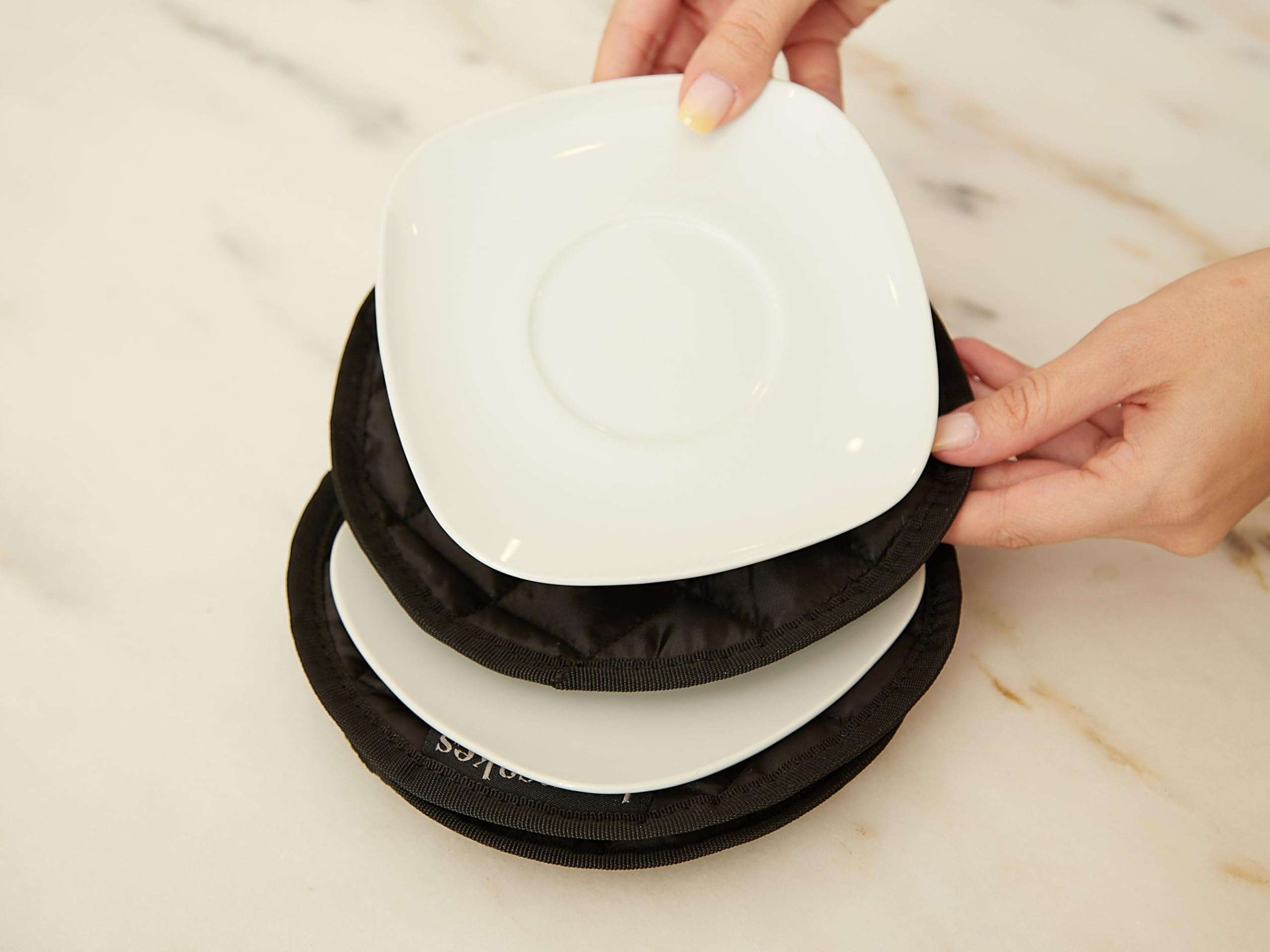 Covermates Keepsakes - Dish Storage - Padded Protection - ID Window - Stain Resistant - Machine Washable - China Storage, Black 3