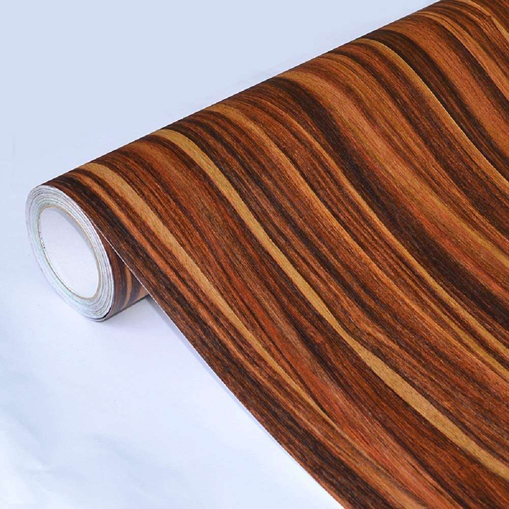 SurfNPick Adhesive Wood Grain PVC Wallpaper Vinyl Film Sheet Wooden Old Furniture Film Sticker Wooden Wrap for Wooden Door, Wardrobe, Almirah, Fridge, Tabletop, Wall, Floor, DIY & Other(24*72INCHES) 1