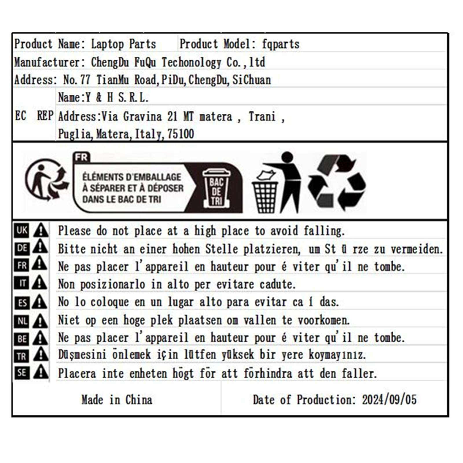 fqparts Replacement Laptop Internal Speakers for Lenovo ideapad Yoga 510-14AST 510-14IKB 510-14ISK Black 3