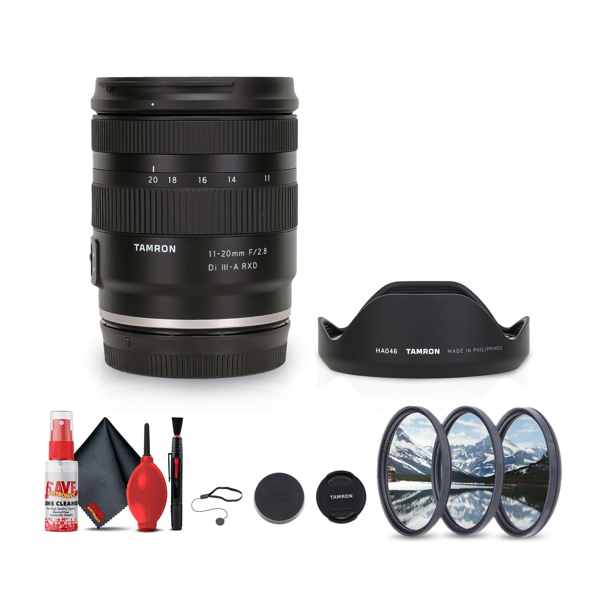 Tamron 11-20mm f/2.8 Di III-A RXD Wideangle Zoom Lens for (Canon RF) (AFB060RF700) + Lens Filter Kit + Cleaning Kit + Lens Cap 1