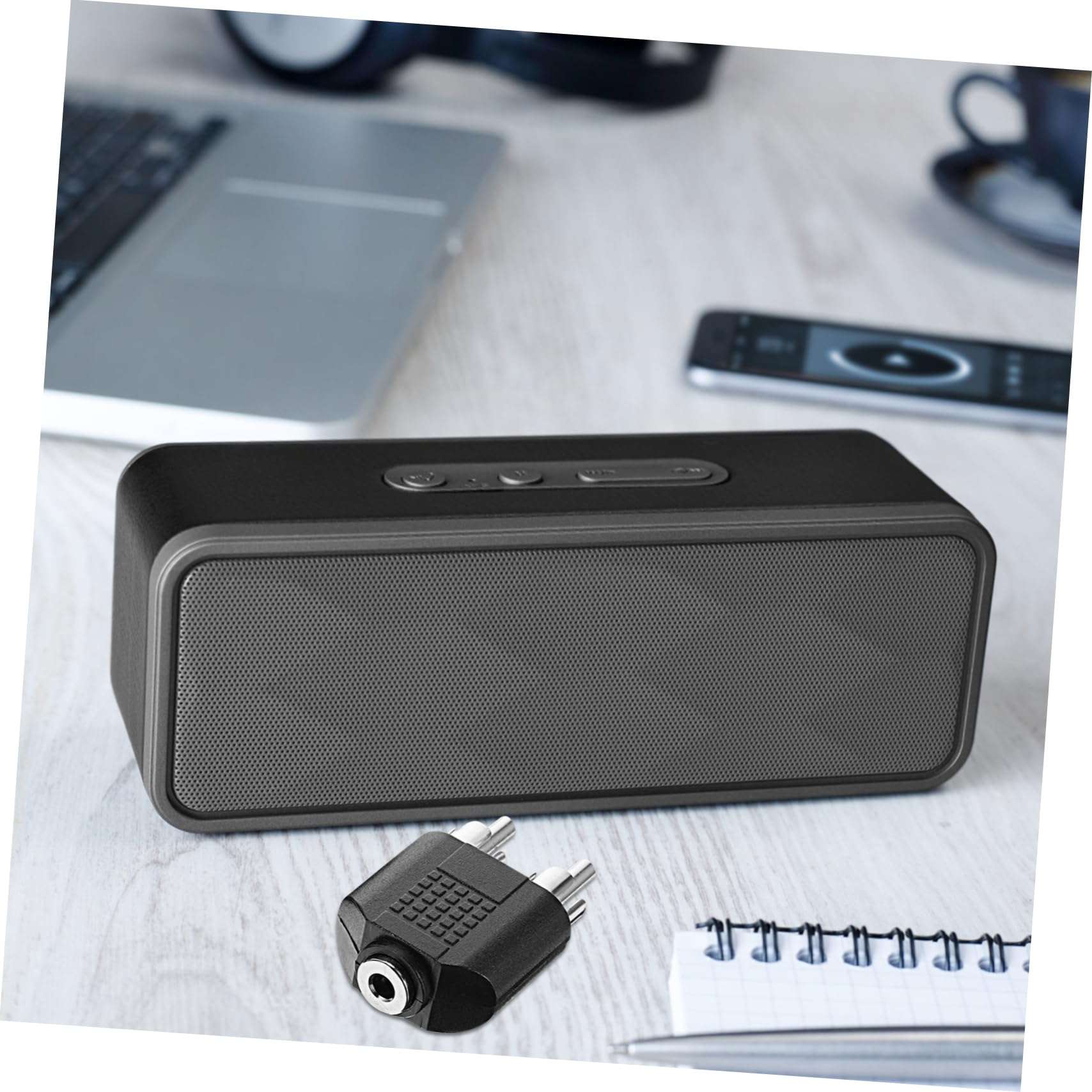 Hoement 8pcs 2 Audio Converter Headphone Charger Cord Wired to USB Mic Power Guitar Cable Antenna Stereo USB c to Adapter to Audio Jack Dual to Dual Cable Adapters Amp Aux Zinc Alloy Black 6