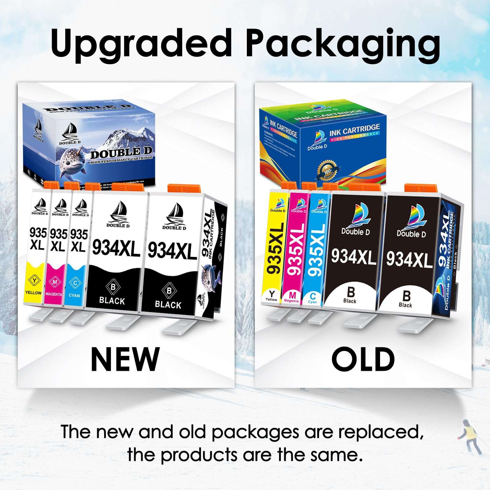 DOUBLE D 934 and 935 Ink Cartridges Compatible Replacement for HP 934XL 935XL for HP Officejet Pro 6830 6230 6815 6835 6812 6820 6220 6810 Printers (2 BK,1 C,1 M,1 Y, 5Pack) 5