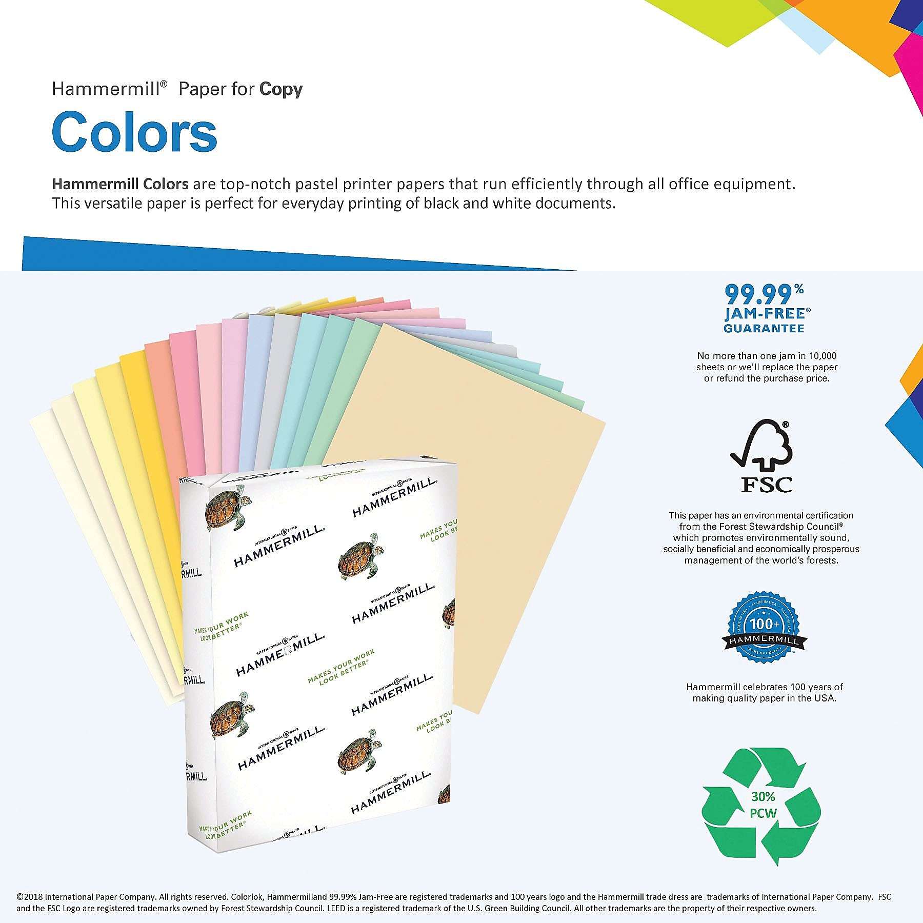 Hammermill Colored Paper, 20 lb Gray Printer Paper, 8.5 x 11-1 Ream (500 Sheets) - Made in the USA, Pastel Paper, 102889R 4