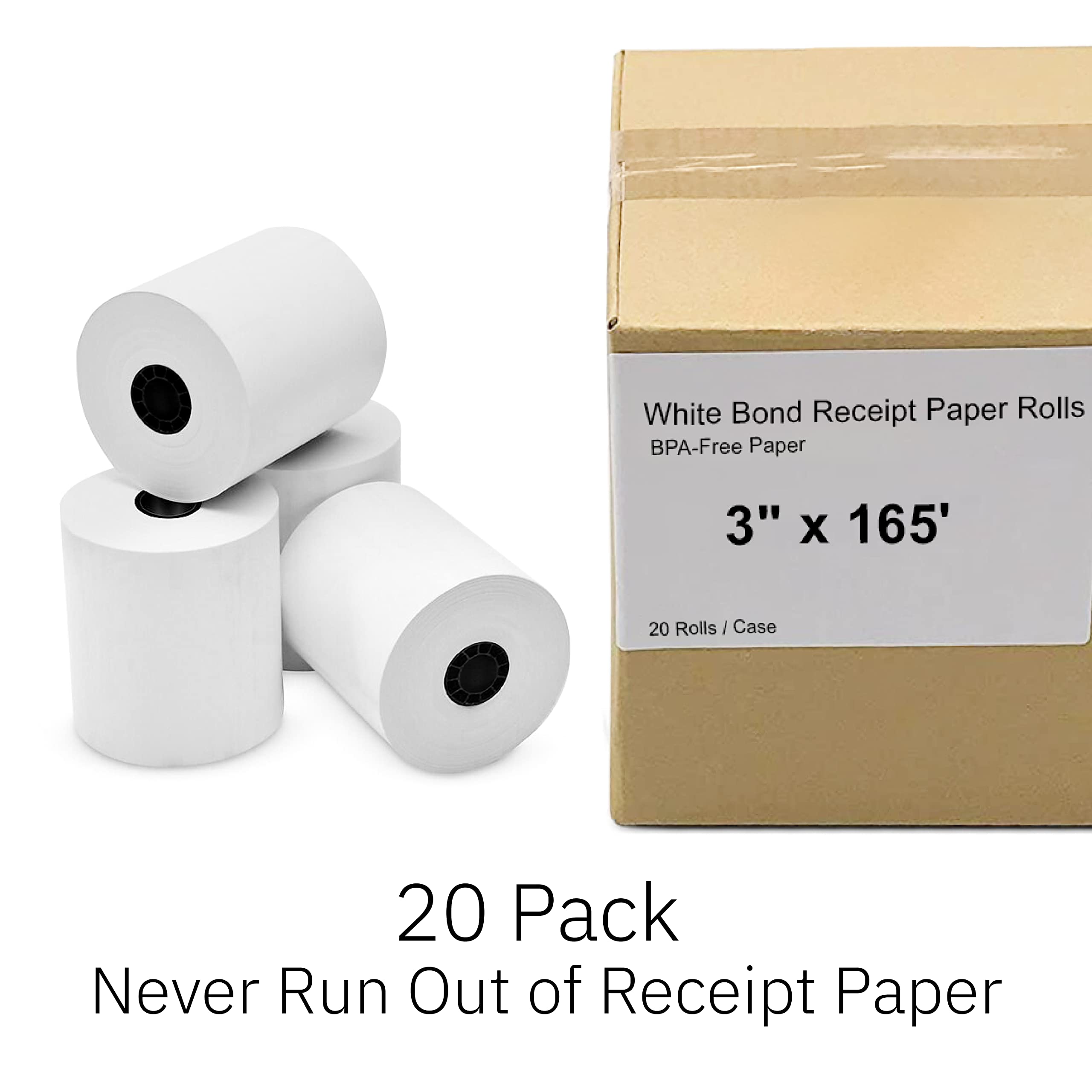 20 Roll Case of 3" x 165' Clover White Bond Receipt Roll Paper for Star SP700 Printer and 1 Star RC700BR Black/Red Printer Ink Ribbon 6