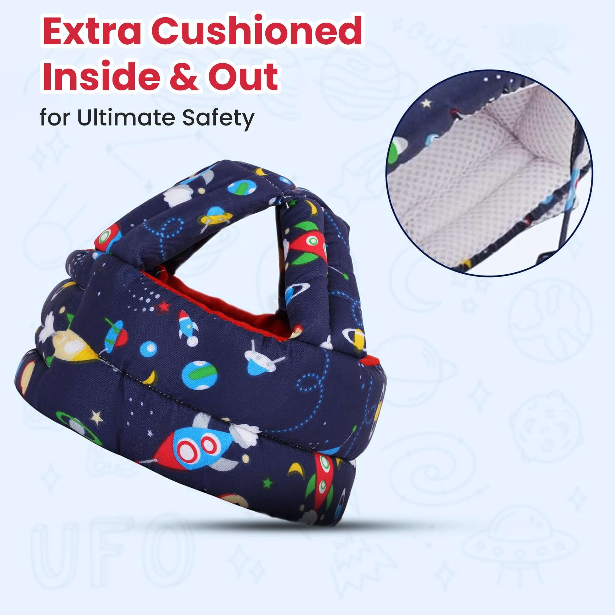 VIVATRA Adjustable Baby Head Protector Cap for Toddlers, Soft Padded Safety Helmet for Walking & Crawling, Lightweight, Shock-Absorbing Headgear for Infants, Anti-Fall Protection Hat 6